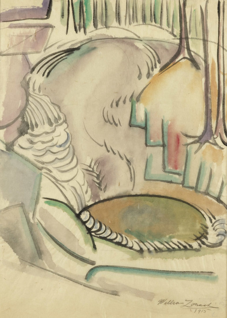 
		                					William Zorach		                																	
																											<i>Landscape with Waterfall,</i>  
																																								1915, 
																																								watercolor and pencil on paper, 
																																								14 x 10 inches 
																								
		                				