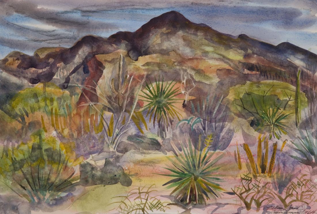 
		                					William Zorach		                																	
																											<i>View of the Desert,</i>  
																																								1964, 
																																								watercolor on paper, 
																																								15 x 22 inches 
																								
		                				