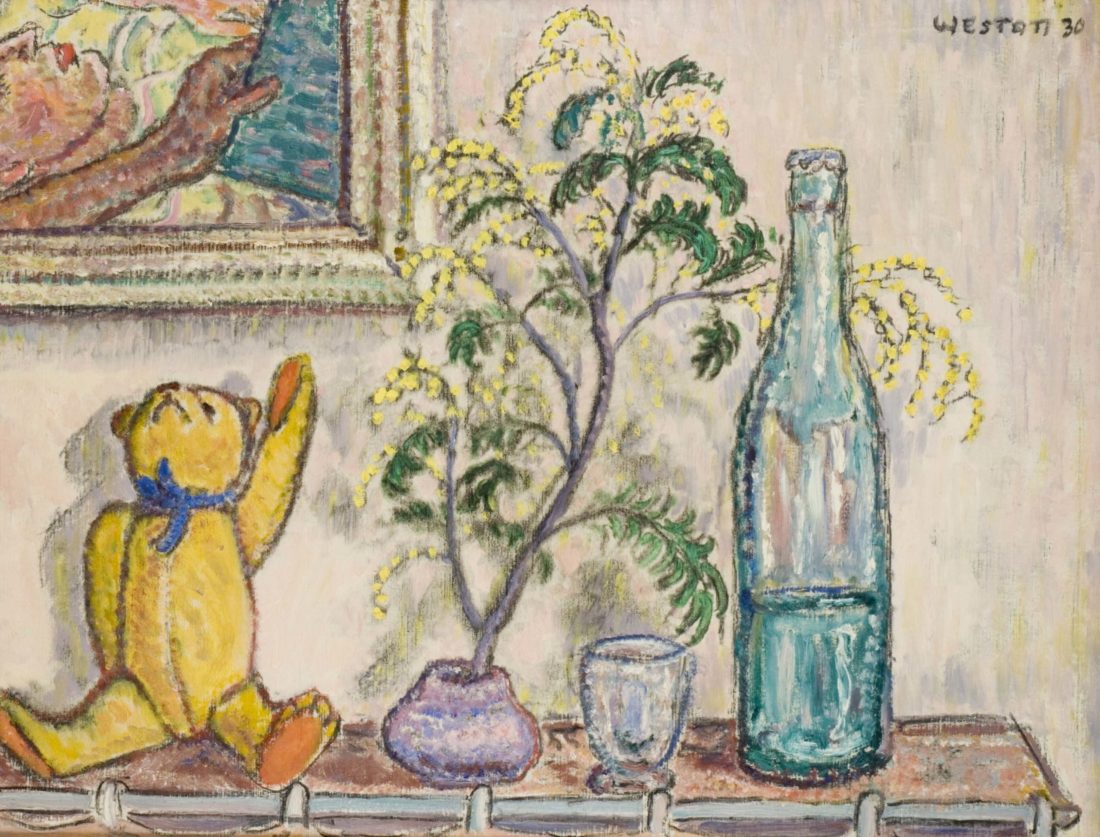 
		                					Harold Weston		                																	
																											<i>Mimosa and Teddy Bear,</i>  
																																								1930, 
																																								oil on canvas, 
																																								20 x 26 inches 
																								
		                				
