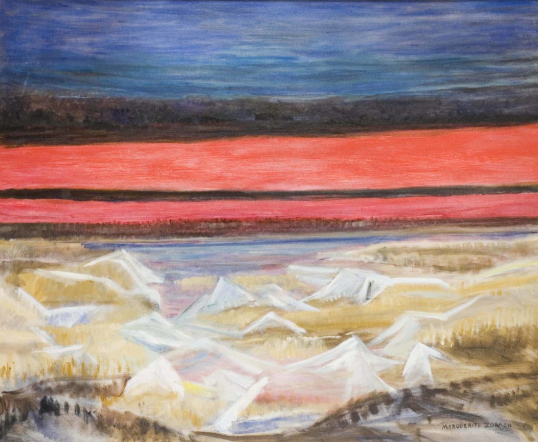 
		                					Marguerite Zorach		                																	
																											<i>Frozen Marshes at Dawn,</i>  
																																								ca. 1957, 
																																								oil on canvas, 
																																								26 3/8 x 32 inches 
																								
		                				