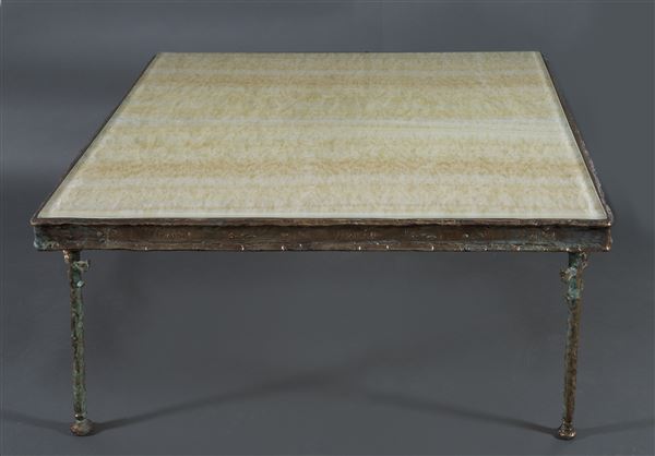 
		                					Giancarlo Biagi		                																	
																											<i>La Tela di Penelope,</i>  
																																								2016, 
																																								bronze table, onyx and laminated glass top, 
																																								18 1/4 x 37 1/4 x 36 1/4 inches 
																								
		                				