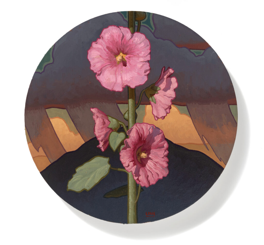 Logan Maxwell Hagege, Another Life, oil on canvas, 16 inches diameter