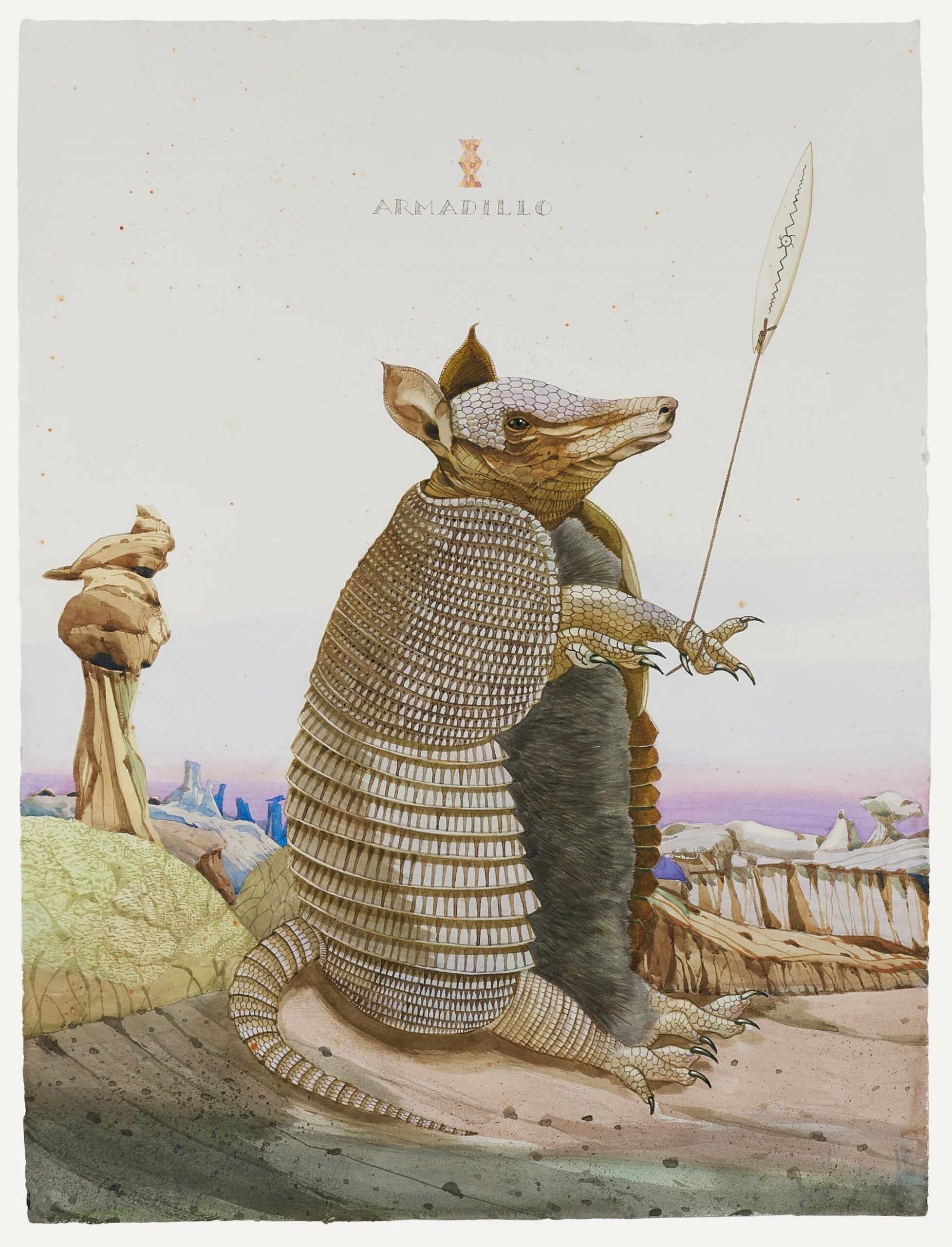 
		                					Scott Kelley		                																	
																											<i>Armadilli - The Ah-Shi-Sle-Pah Orchestra,</i>  
																																																					watercolor, gouache and graphite on paper, 
																																								40 x 30 inches 
																								
		                				