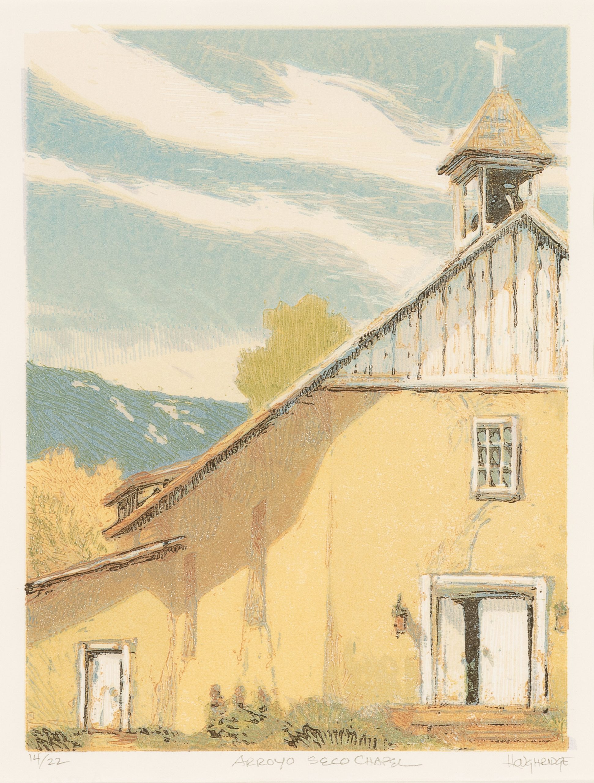 
		                					Leon Loughridge		                																	
																											<i>Arroyo Seco Chapel,</i>  
																																																					woodblock print, edition of 22,, 
																																								 13 x 10 inches 
																								
		                				