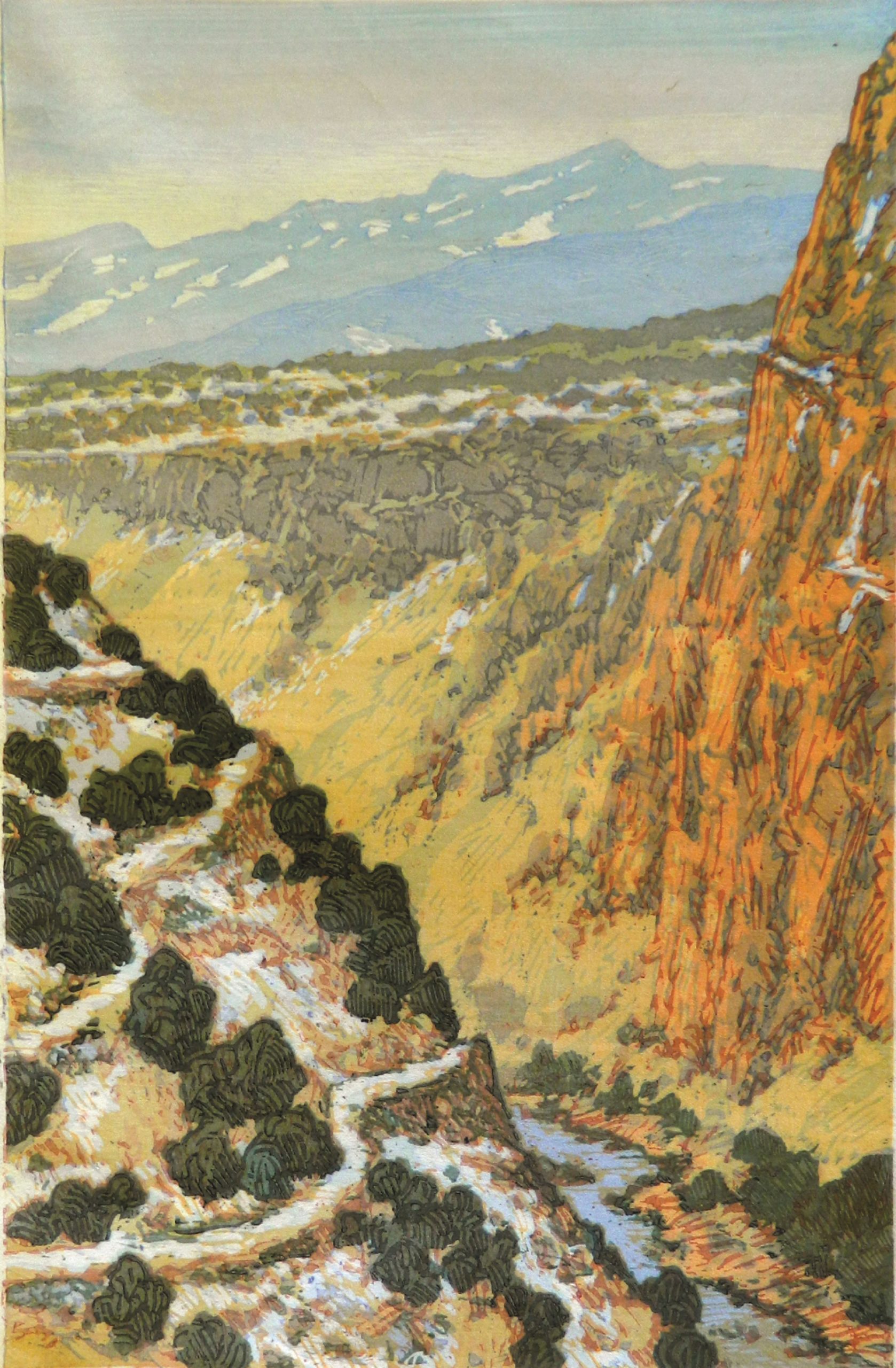 
		                					Leon Loughridge		                																	
																											<i>Gorge Trail,</i>  
																																																					woodblock print, edition of 6, 
																																								18 x 12 inches 
																								
		                				