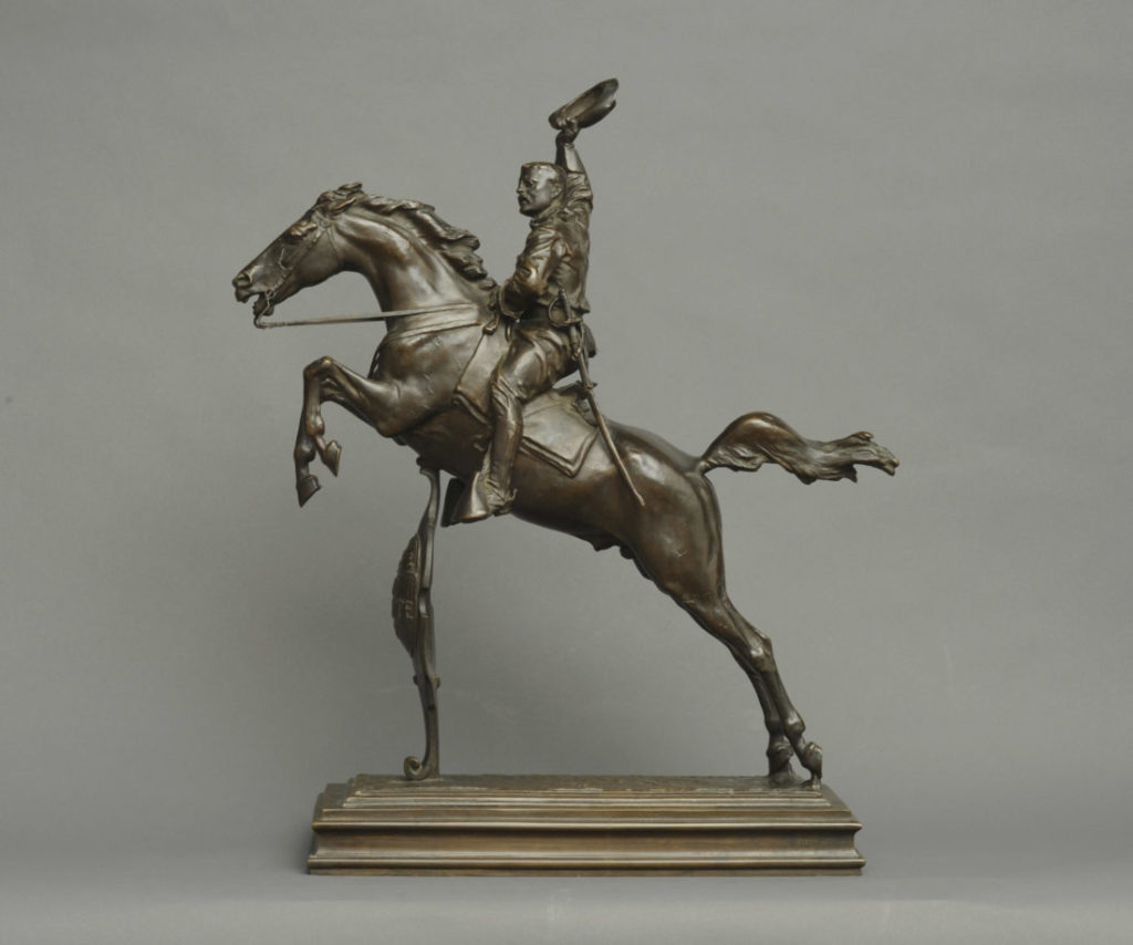 bronze sculpture of Theodore Roosevelt on horseback by Frederick Macmonnies