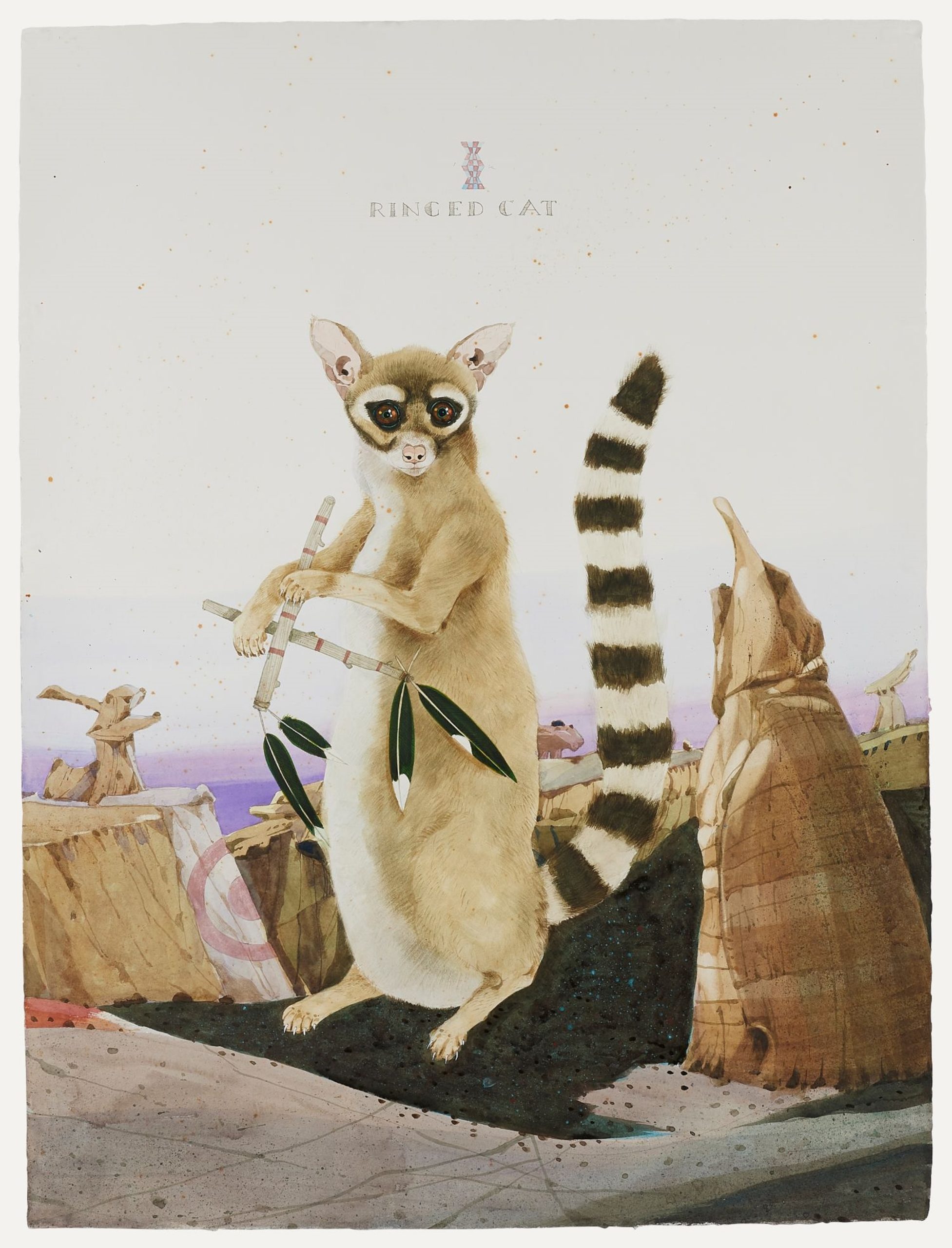 
		                					Scott Kelley		                																	
																											<i>Ringed Cat - The Ah-Shi-Sle-Pah Orchestra,</i>  
																																								2019 – 20, 
																																								watercolor, ink, gouache and graphite on paper, 
																																								40 x 30 inches 
																								
		                				