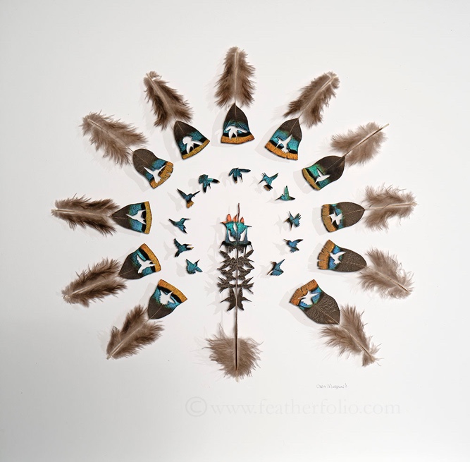 
		                					Chris Maynard		                																	
																											<i>Sparkling Sun Angel,</i>  
																																								2020, 
																																								ocellated turkey feathers, 
																																								19 x 19 inches 
																								
		                				