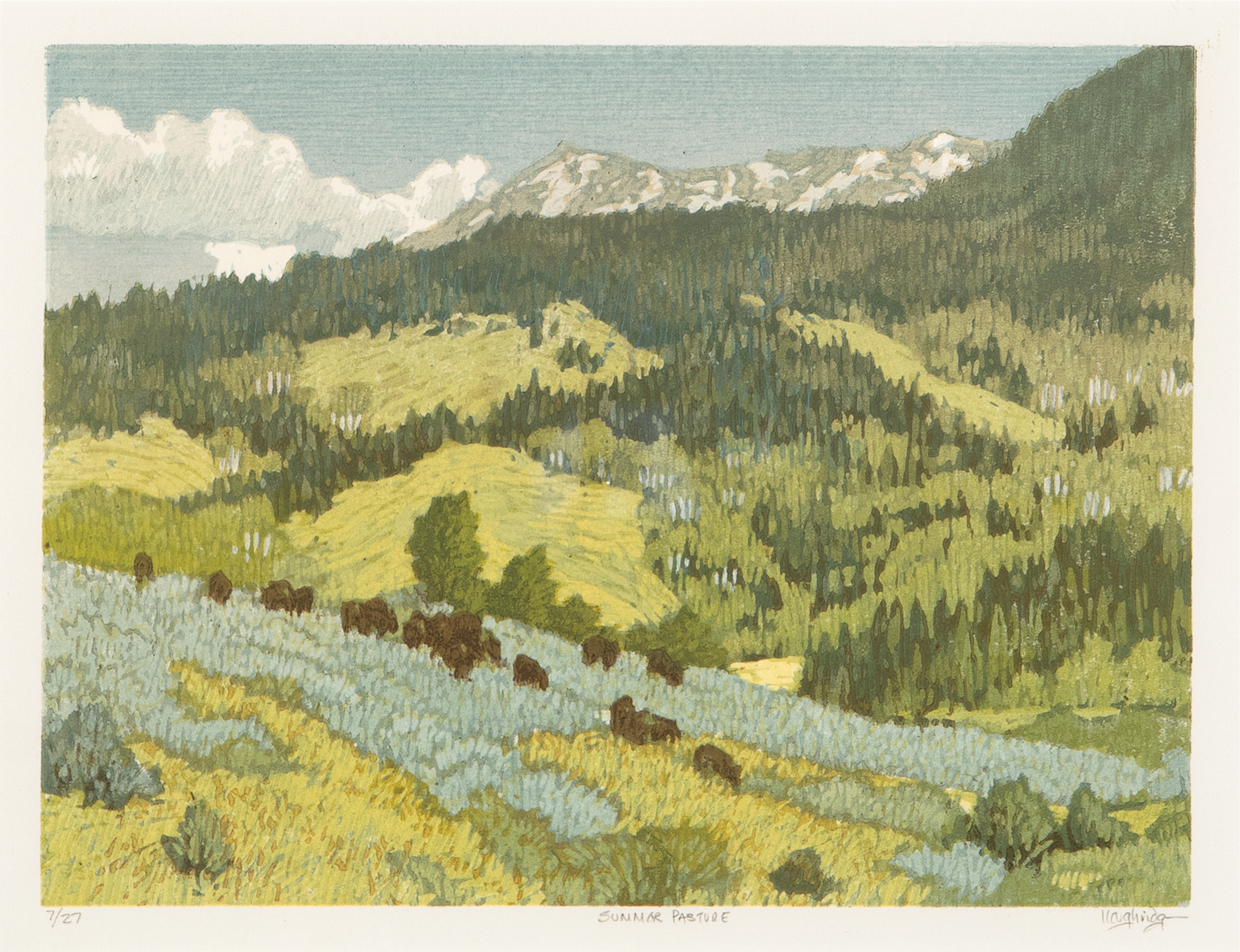 
		                					Leon Loughridge		                																	
																											<i>Summer Pastures,</i>  
																																																					woodblock print, edition of 27, 
																																								9 3/4 x13 inches 
																								
		                				