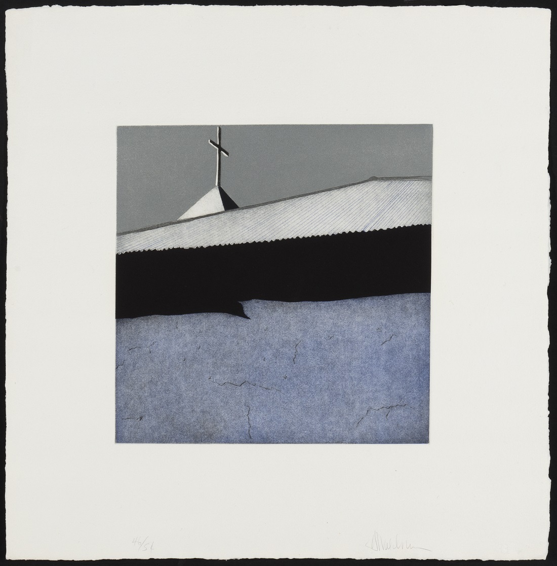 
		                					Harold Joe Waldrum		                																	
																											<i>La sombra del canalón hacia el este de la igelsia de San Miguel de El Valle,</i>  
																																								46/54, 1984 - 1985, 
																																								aquatint etching, 
																																								11 1/2 x 11 1/2 inches 
																								
		                				
