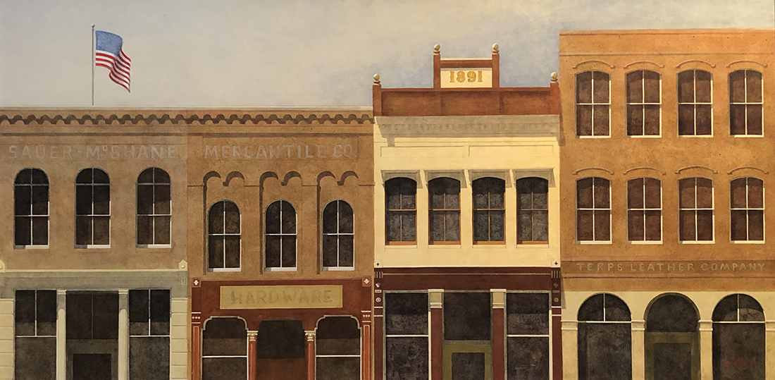 
		                					Elizabeth Wadleigh Leary		                																	
																											<i>Central City, Colorado,</i>  
																																								1995, 
																																								acrylic on panel, 
																																								24 x 48 inches 
																								
		                				