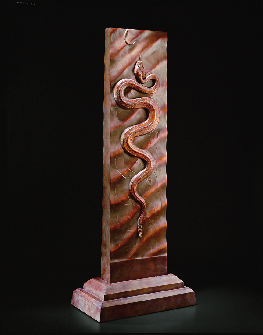 
		                					Steve Kestrel		                																	
																											<i>Desert Solitaire, edition of 11,</i>  
																																																					bronze, 
																																								62 x 24 x 14 inches 
																								
		                				