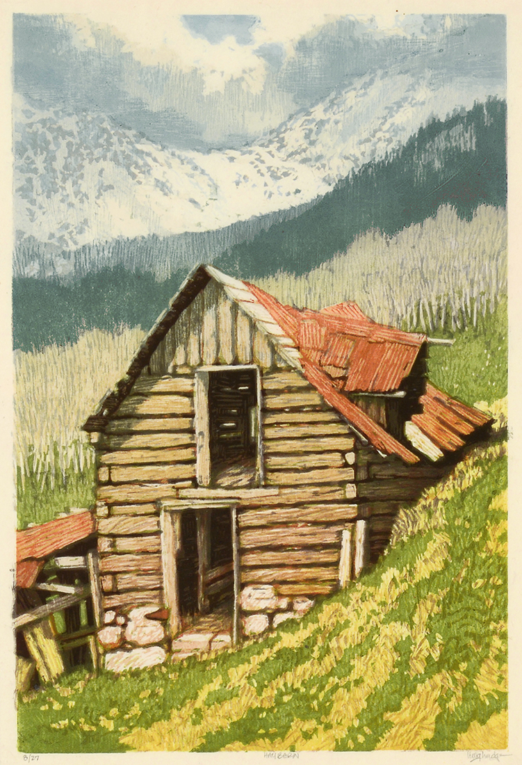 
		                					Leon Loughridge		                																	
																											<i>Hay Barn,</i>  
																																																					woodblock print, edition of 27, 
																																								18 x 12 inches 
																								
		                				