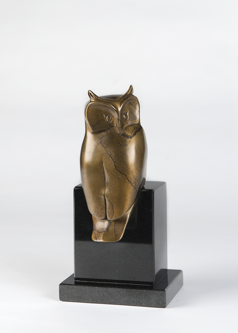 
		                					Burt Brent		                																	
																											<i>Screech Owl, edition of 30,</i>  
																																																					bronze, 
																																								10 x 5 x 3 ¾ inches 
																								
		                				