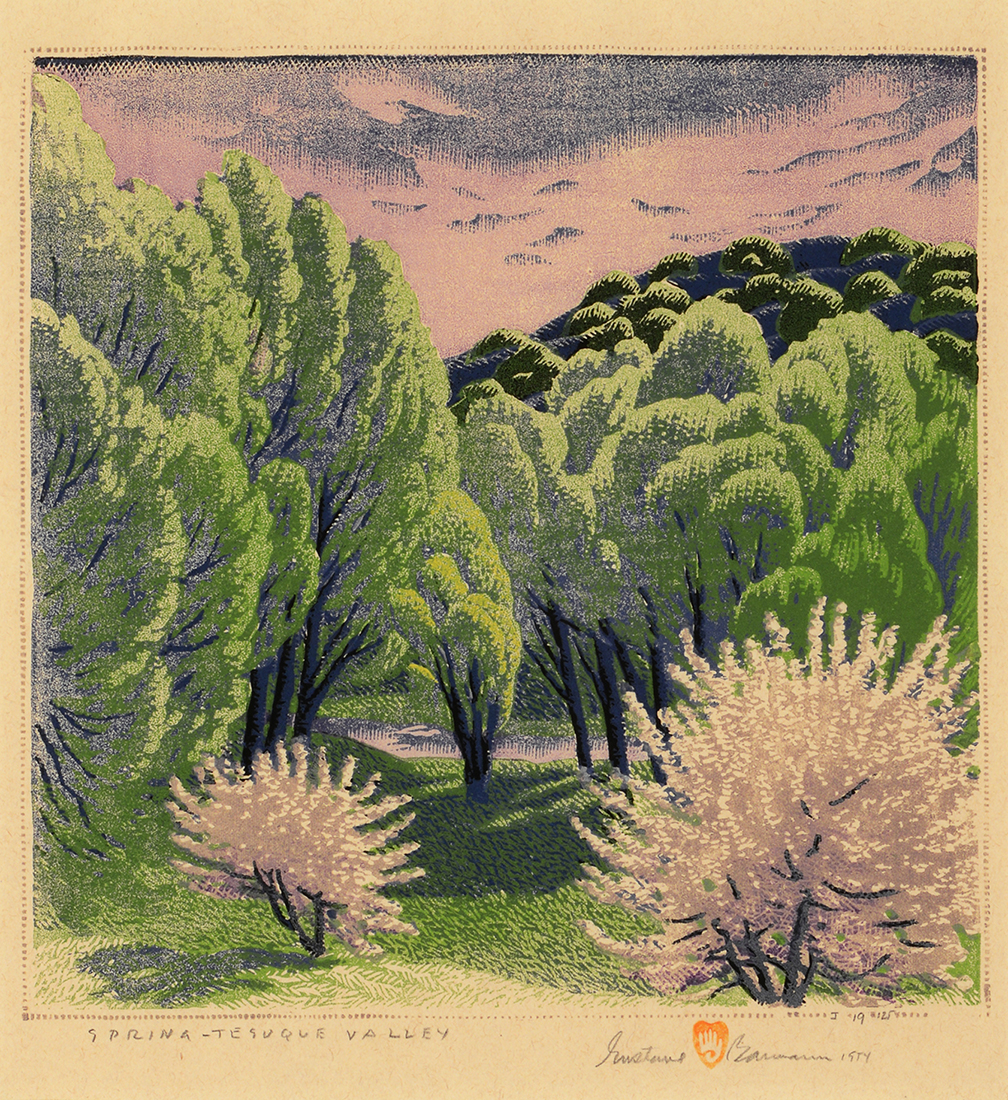 

											Gustave Baumann</b>

											<em>
												Selected Works</em> 

											<h4>
												January 24 – December 31, 2020											</h4>

		                																																													<i>Spring – Tesuque Valley,</i>  
																																								1954, 
																																								edition of 125, woodblock print, 
																																								12 ⅞ x 12 ¾ inches 
																								
		                				