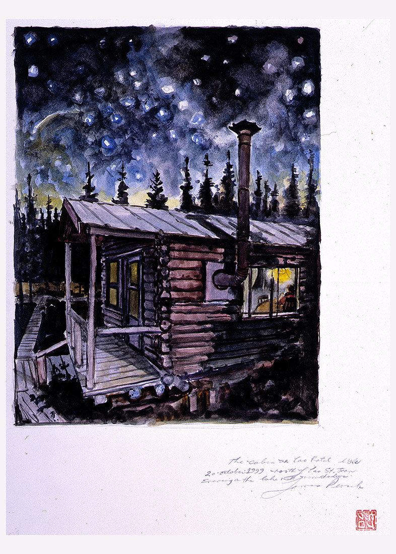 
		                					James Prosek		                																	
																											<i>The Cabin on Lac Rotel (North of Lac St. Jean),</i>  
																																								1999, 
																																								watercolor, 
																																								18 ⅞ x 24 inches 
																								
		                				