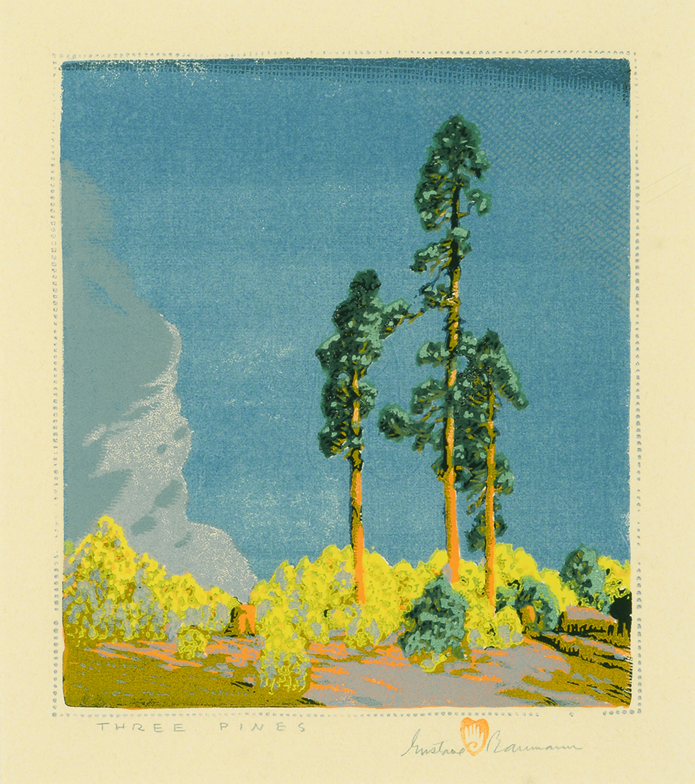 

											Gustave Baumann</b>

											<em>
												Selected Works</em> 

											<h4>
												January 24 – December 31, 2020											</h4>

		                																																<i>Three Pines,</i>  
																																								1956, 
																																								woodblock print, 
																																								10 ¾ x 9 ½ inches 
																								
		                				