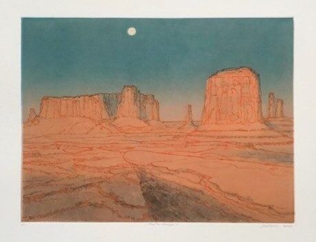 

											On View Santa Fe</b>

											<em>
												Spring Salon</em> 

											<h4>
												May 12 - June 10, 2023											</h4>

		                																																													<i>James McElhinney, Tse'Bii Ndzisgaii (John Ford point, Monument Valley) #3,</i>  
																																								2023, 
																																								monoprint with chine colle and mixed media, 
																																								13 3/4 x 18 3/8 inches 
																								
		                				
