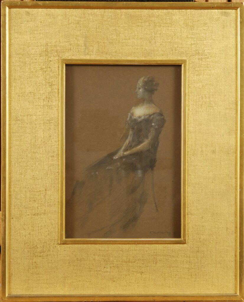 Thomas Dewing, Seated Figure in Profile, 1905, pastel on paper, 10 1/4 x 7 inches
