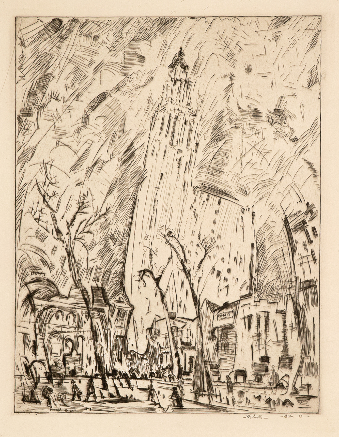 
		                					John Marin		                																	
																											<i>Woolworth Building (The Dance),</i>  
																																								1913, 
																																								intaglio print - etching, 
																																								11 x 8 1/2 inches 
																								
		                				