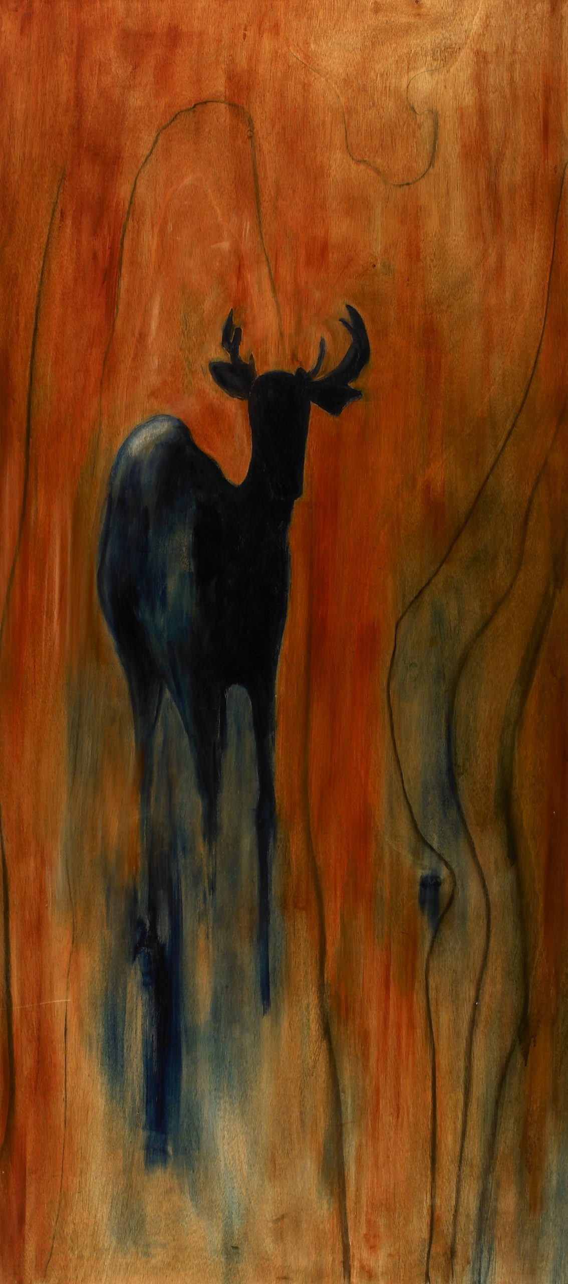 
		                					Susan Brearey		                																	
																											<i>Blue Deer in Sienna,</i>  
																																																					80 x 36 x 1 3/8 inches, 
																																								oil and wax on wood 
																								
		                				