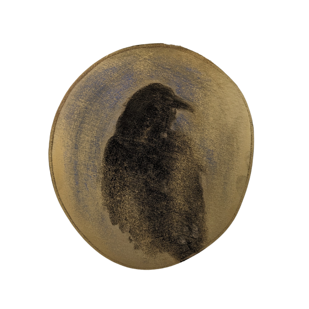 
							

									Susan Brearey									Raven Portrait 									charcoal, gold leaf and pastel on wood<br />
8 x 7 1/4 x 1 inch									


							