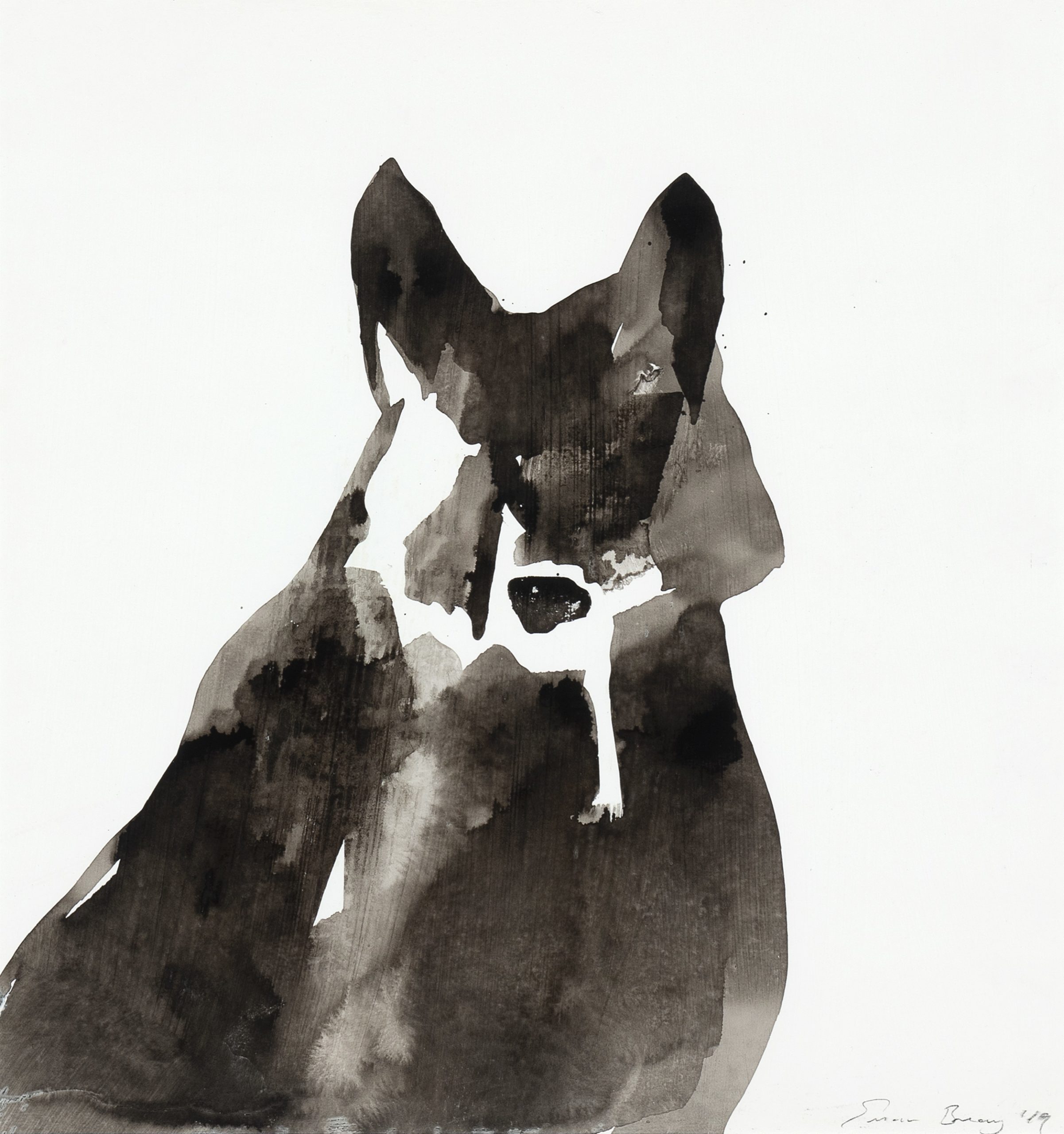 
		                					Susan Brearey		                																	
																											<i>Wolf with White Stripe,</i>  
																																																					oil on paper, 
																																								16 1/4 x 15 1/2 inches 
																								
		                				
