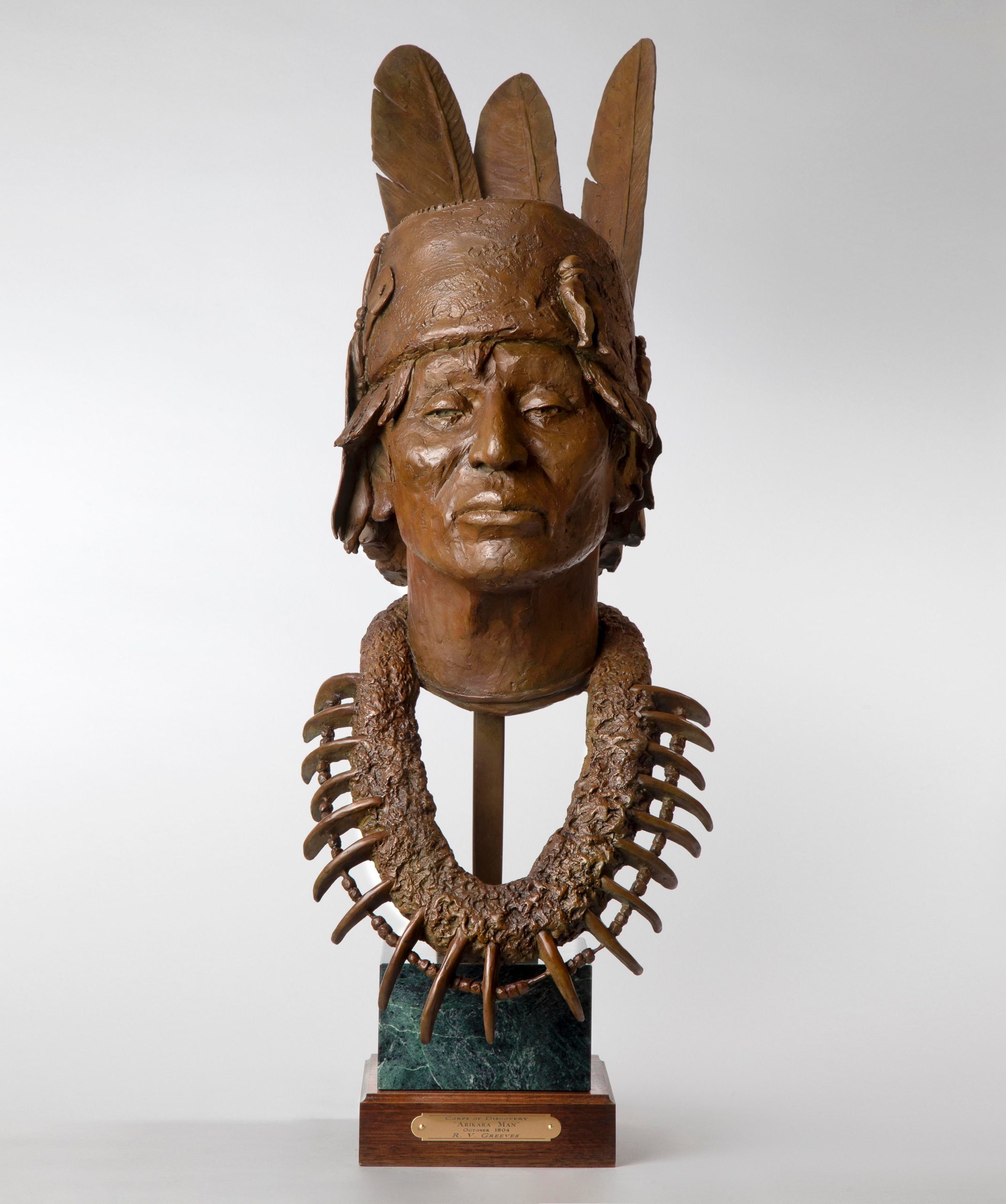 

											Richard V. Greeves </b>

											<em>
												 Lewis & Clark, Corp of Discovery, 1804-1806: The Native Peoples Lewis & Clark Encountered on their Epic Journey</em> 

											<h4>
												August 6 - October 30, 2021											</h4>

		                																																													<i>Arikara Man,</i>  
																																																					bronze , 
																																								28 x 10 x 15 inches 
																								
		                				
