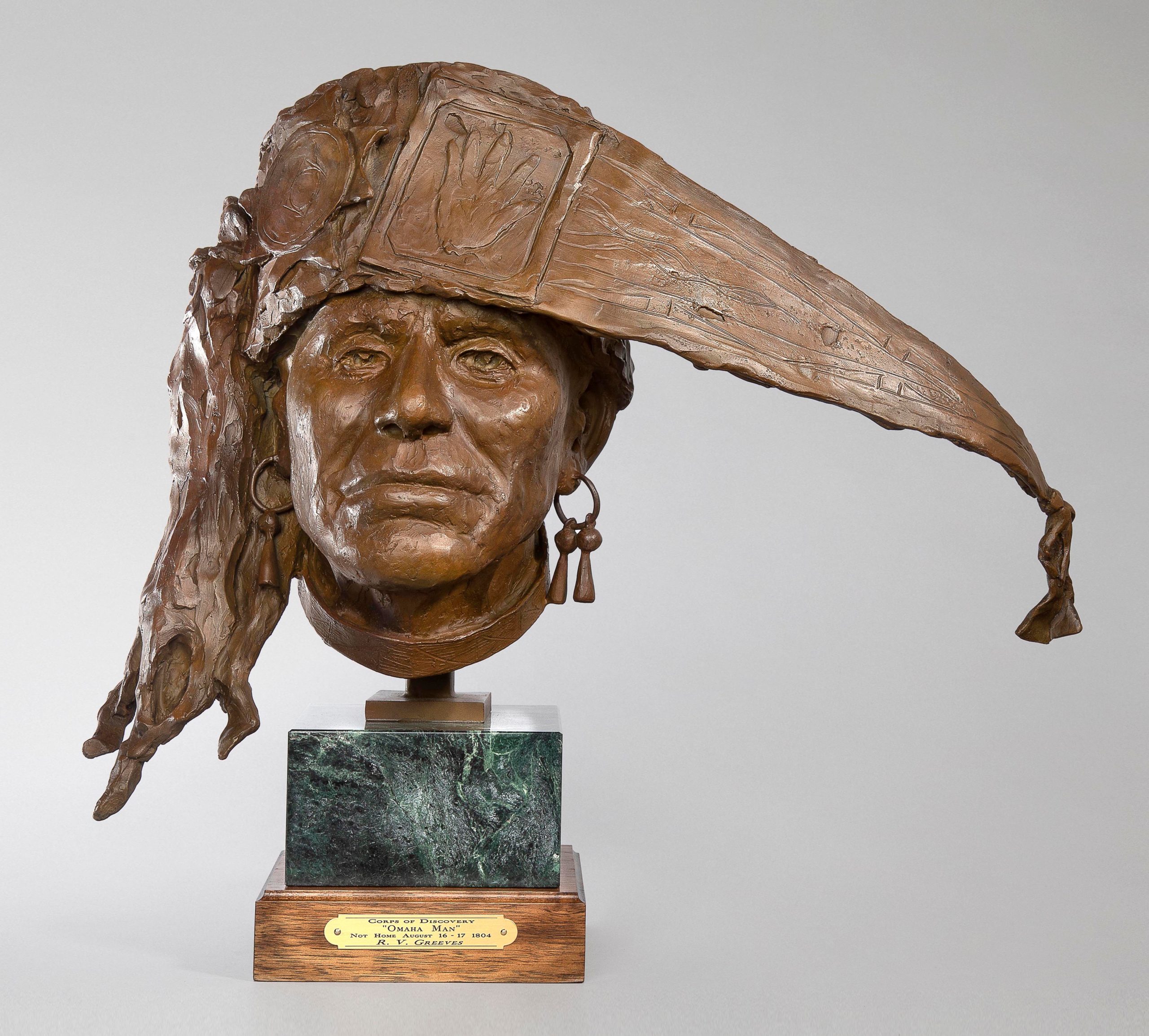 

											Richard V. Greeves </b>

											<em>
												 Lewis & Clark, Corp of Discovery, 1804-1806: The Native Peoples Lewis & Clark Encountered on their Epic Journey</em> 

											<h4>
												August 6 - October 30, 2021											</h4>

		                																																													<i>Omaha Man,</i>  
																																																					bronze, 
																																								17 x 18 x 8 inches 
																								
		                				