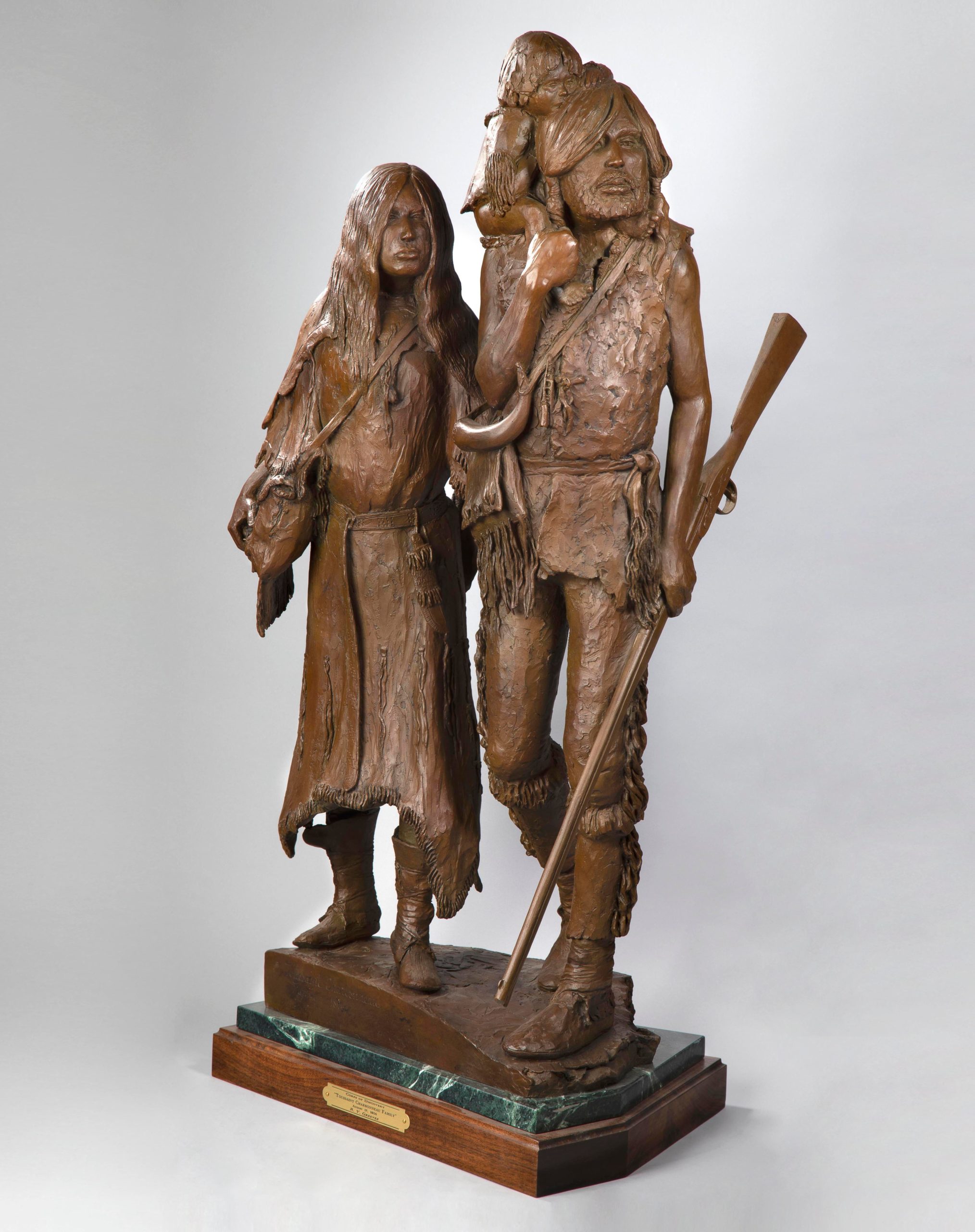 

											Richard V. Greeves </b>

											<em>
												 Lewis & Clark, Corp of Discovery, 1804-1806: The Native Peoples Lewis & Clark Encountered on their Epic Journey</em> 

											<h4>
												August 6 - October 30, 2021											</h4>

		                																																													<i>Toussaint Charbonneau Family,</i>  
																																																					bronze, 
																																								36 x 18 x 17 inches 
																								
		                				