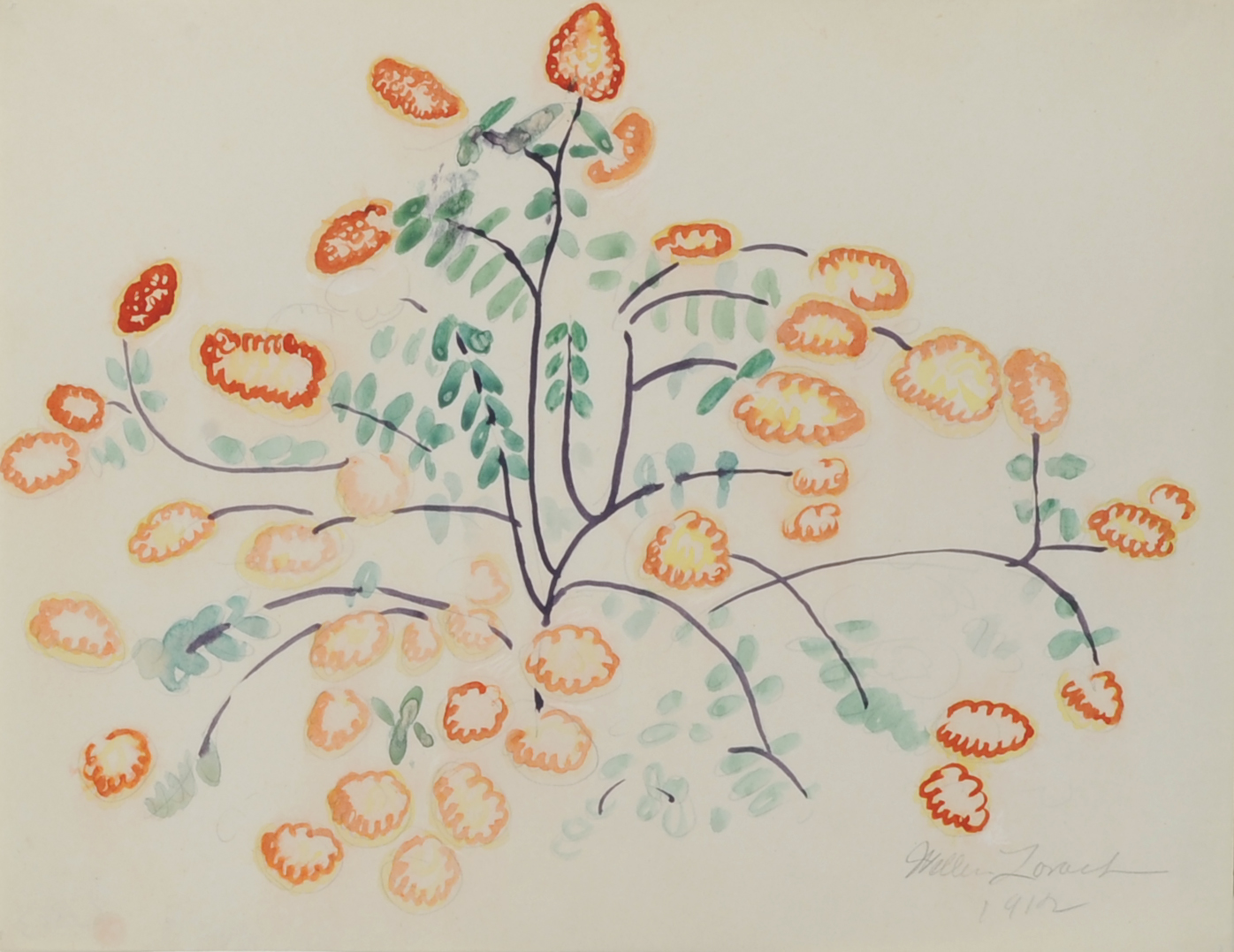 
							

									William Zorach									A Beautiful Bush in Bloom 1912									Watercolor on paper, 8 1/2 x 11 inches									


							