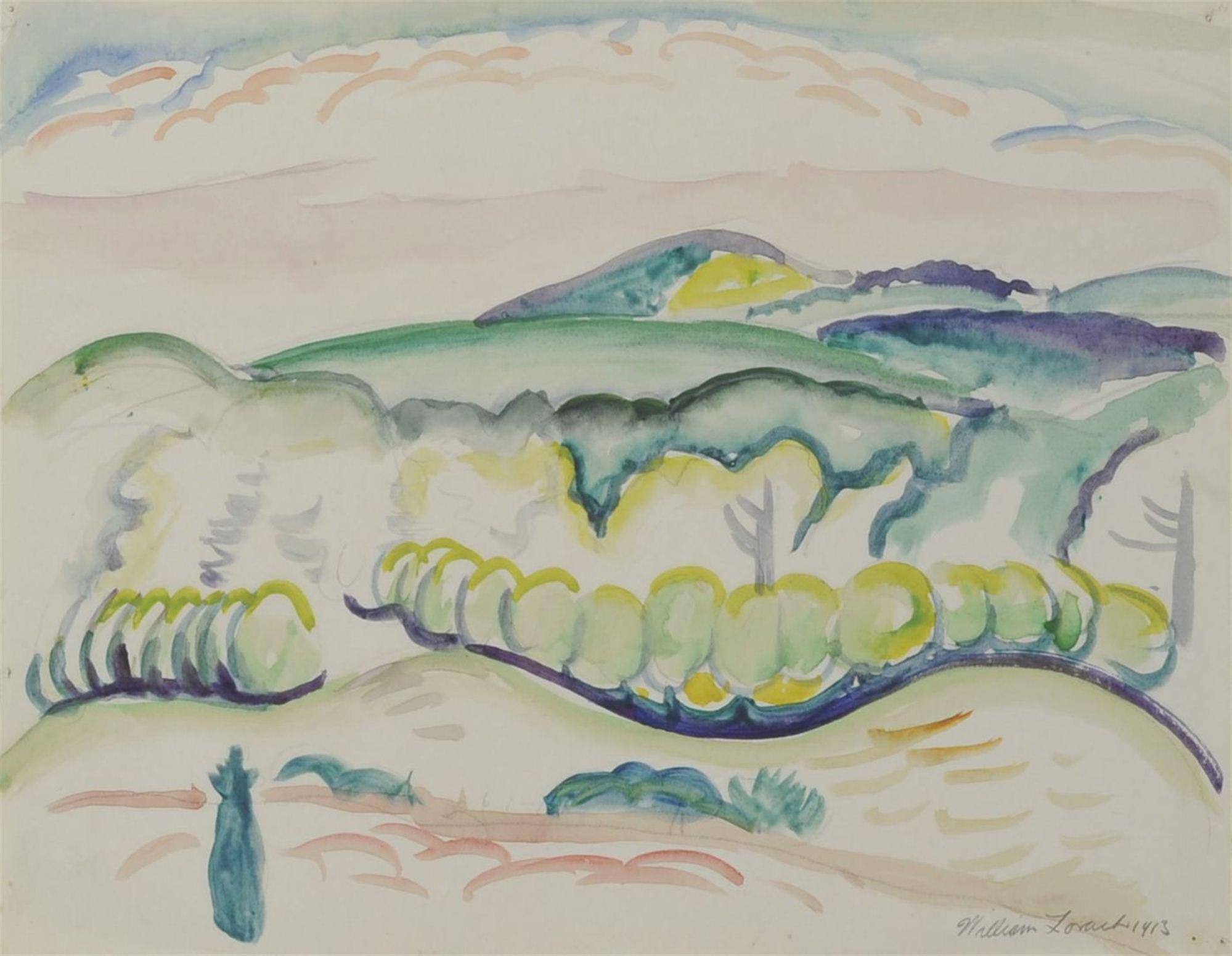 
							

									William Zorach									A Very Distant View 1913									Watercolor on paper, 8 1/2 x 11 inches									


							