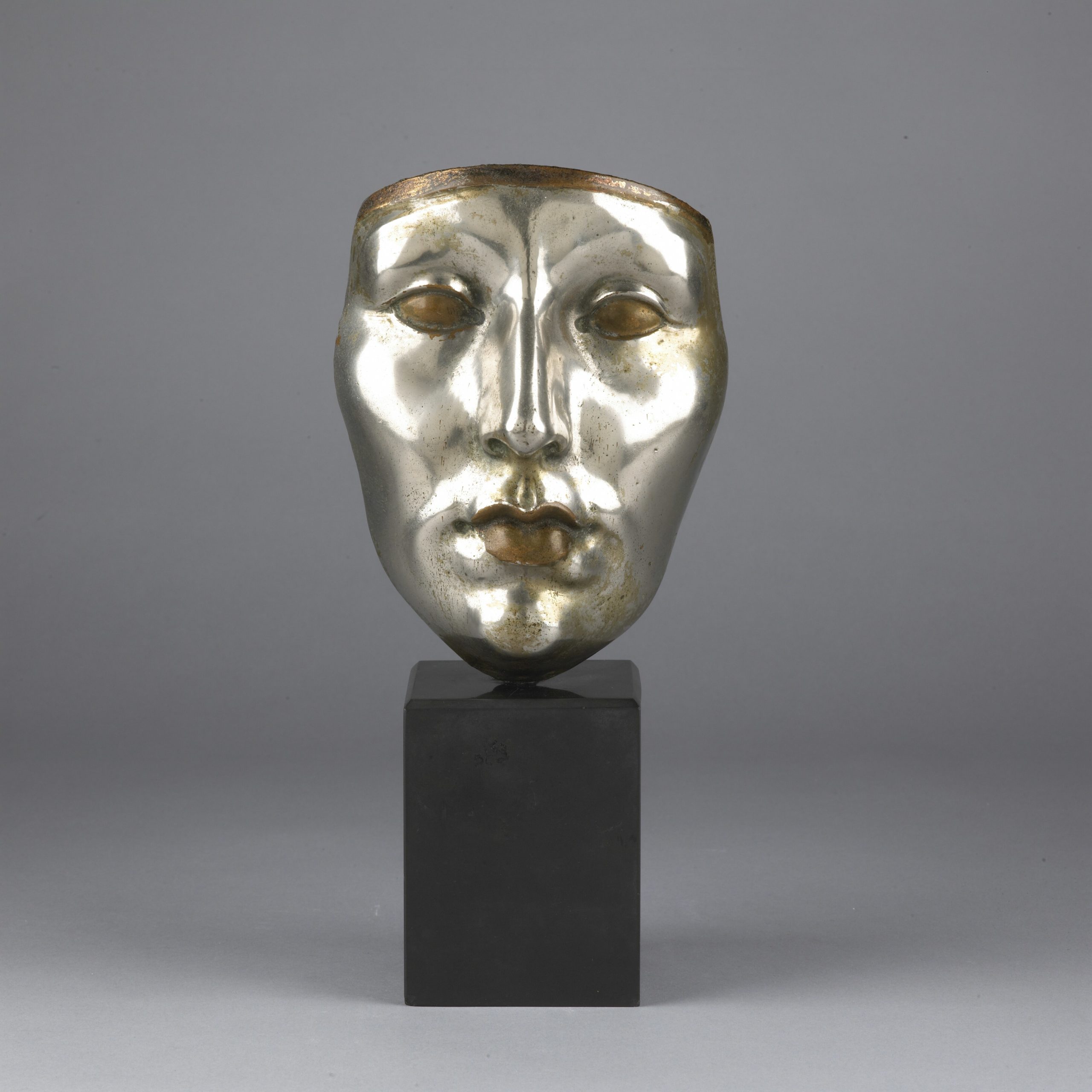
							

									Gaston Lachaise									Mask, Portrait of Marie Pierce 1925									Nickel-plated bronze<br />
6 1/2 inches high									


							
