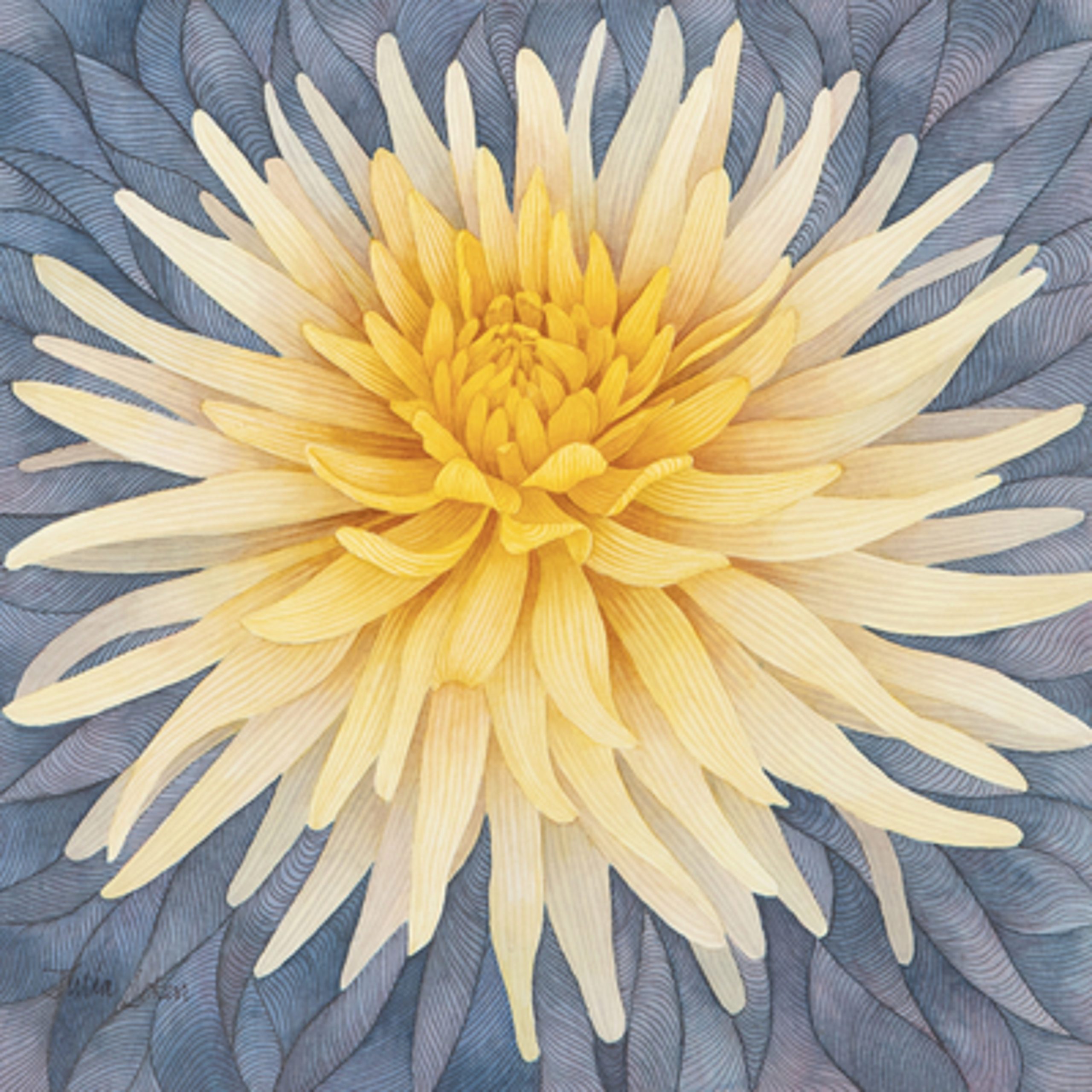 
		                					Julia Loken		                																	
																											<i>Yellow Dahlia,</i>  
																																								2021, 
																																								watercolor on paper, 
																																								11 x 11 inches 
																								
		                				