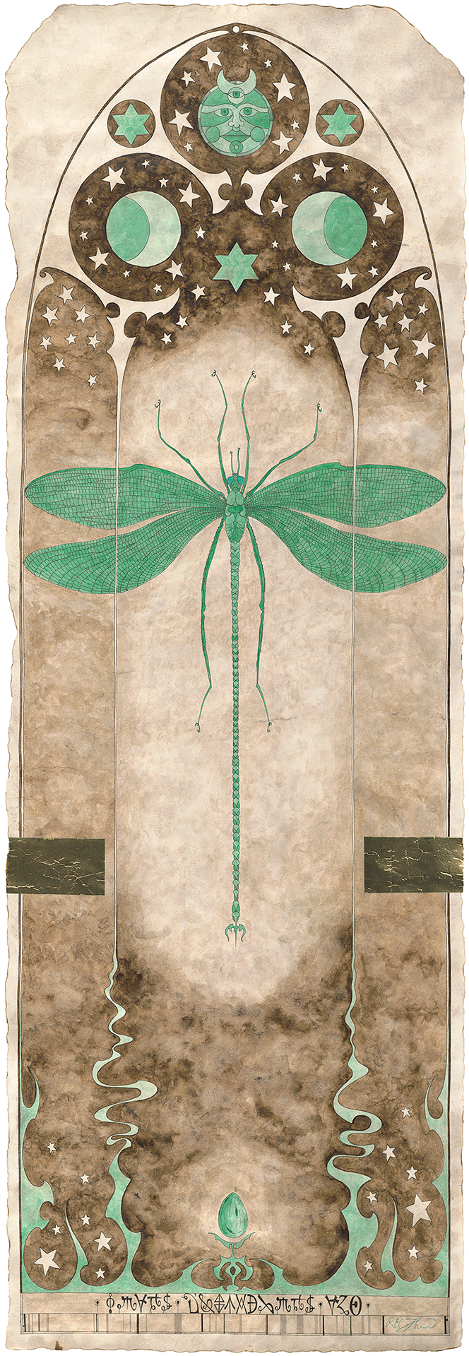 
		                					R.E.C. Thompson		                																	
																											<i>The Dragonfly's Dream,</i>  
																																																					mixed media, 
																																								41 1/2 x 14 inches 
																								
		                				