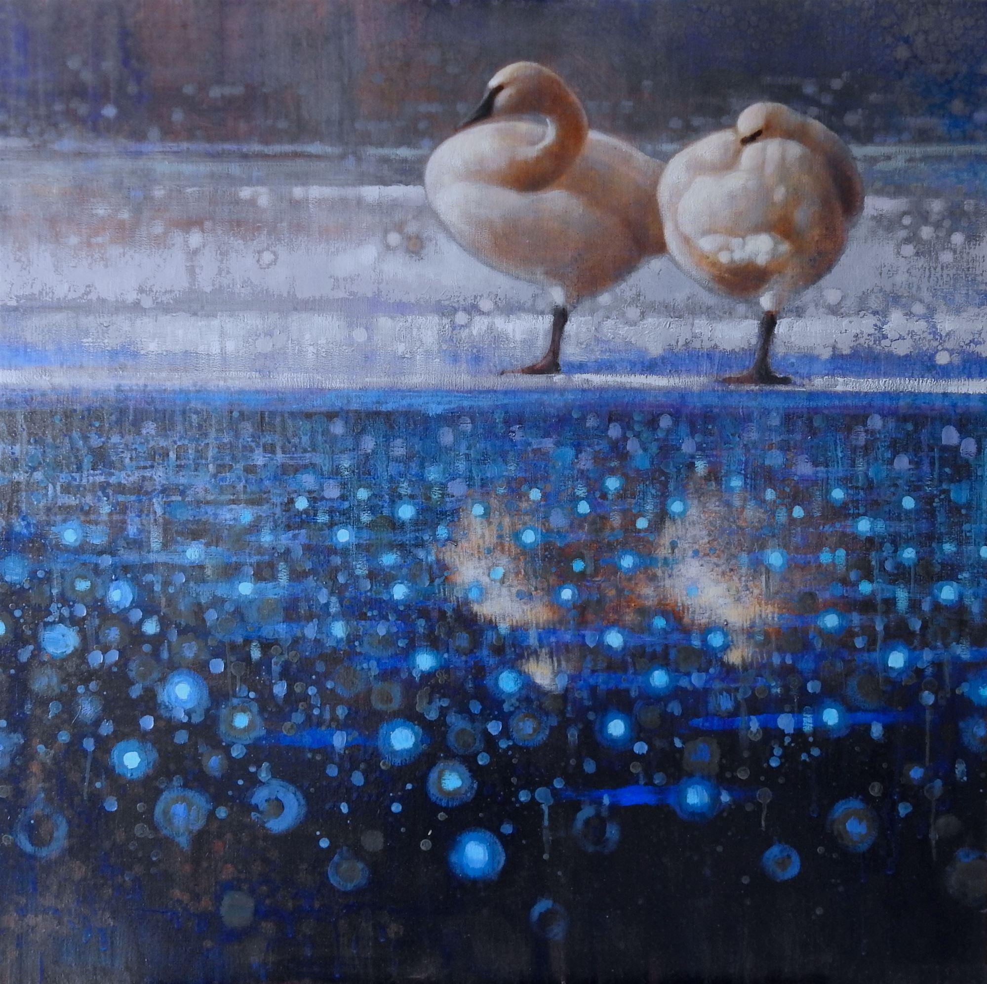 
		                					Ewoud De Groot		                																	
																											<i>Resting on Ice #2 (Trumpeter Swans),</i>  
																																																					oil on linen, 
																																								39 1/4 x 39 1/4 inches 
																								
		                				