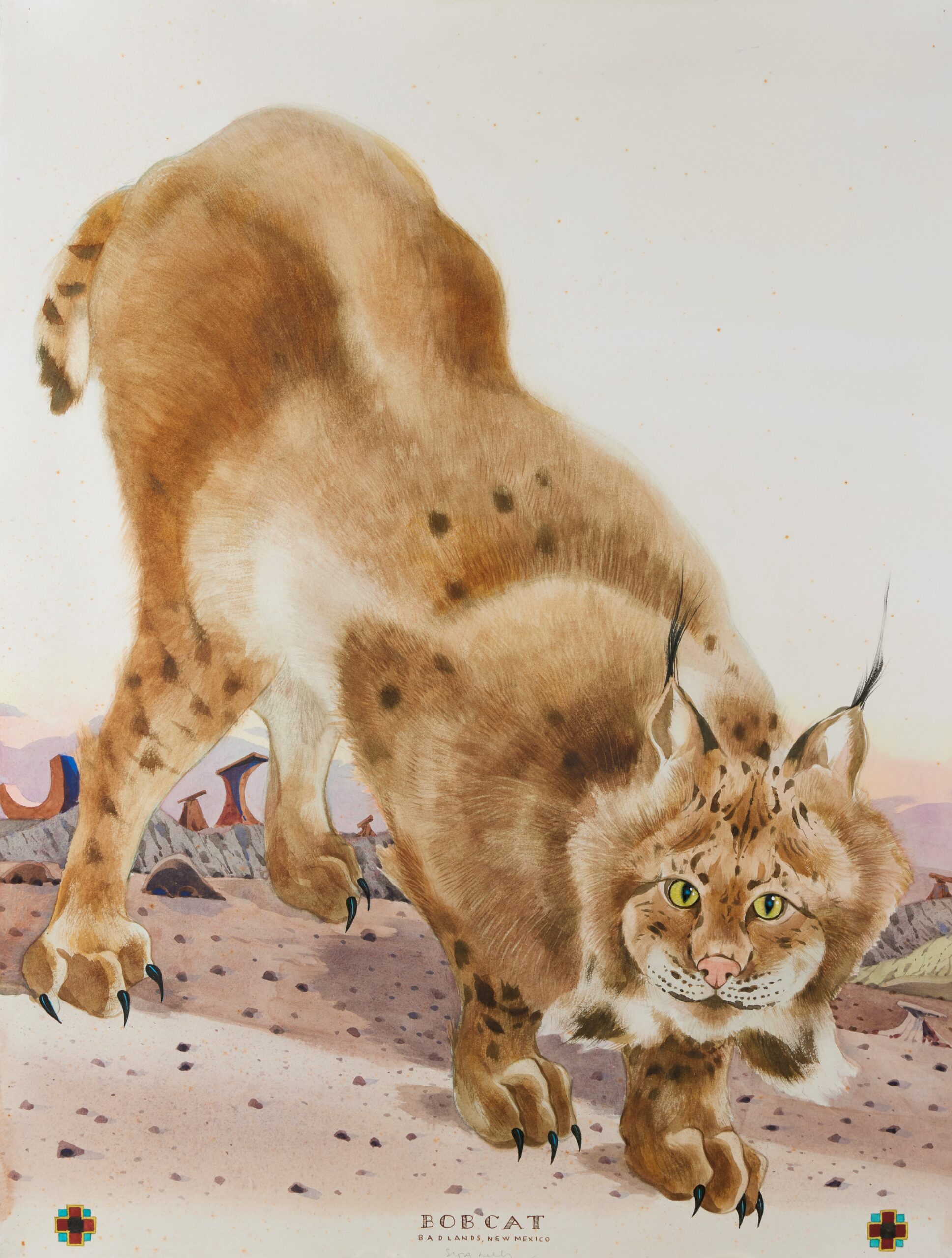 
							

									Scott Kelley									Bobcat 									watercolor, gouache and graphite on paper<br />
40 x 30 inches									


							