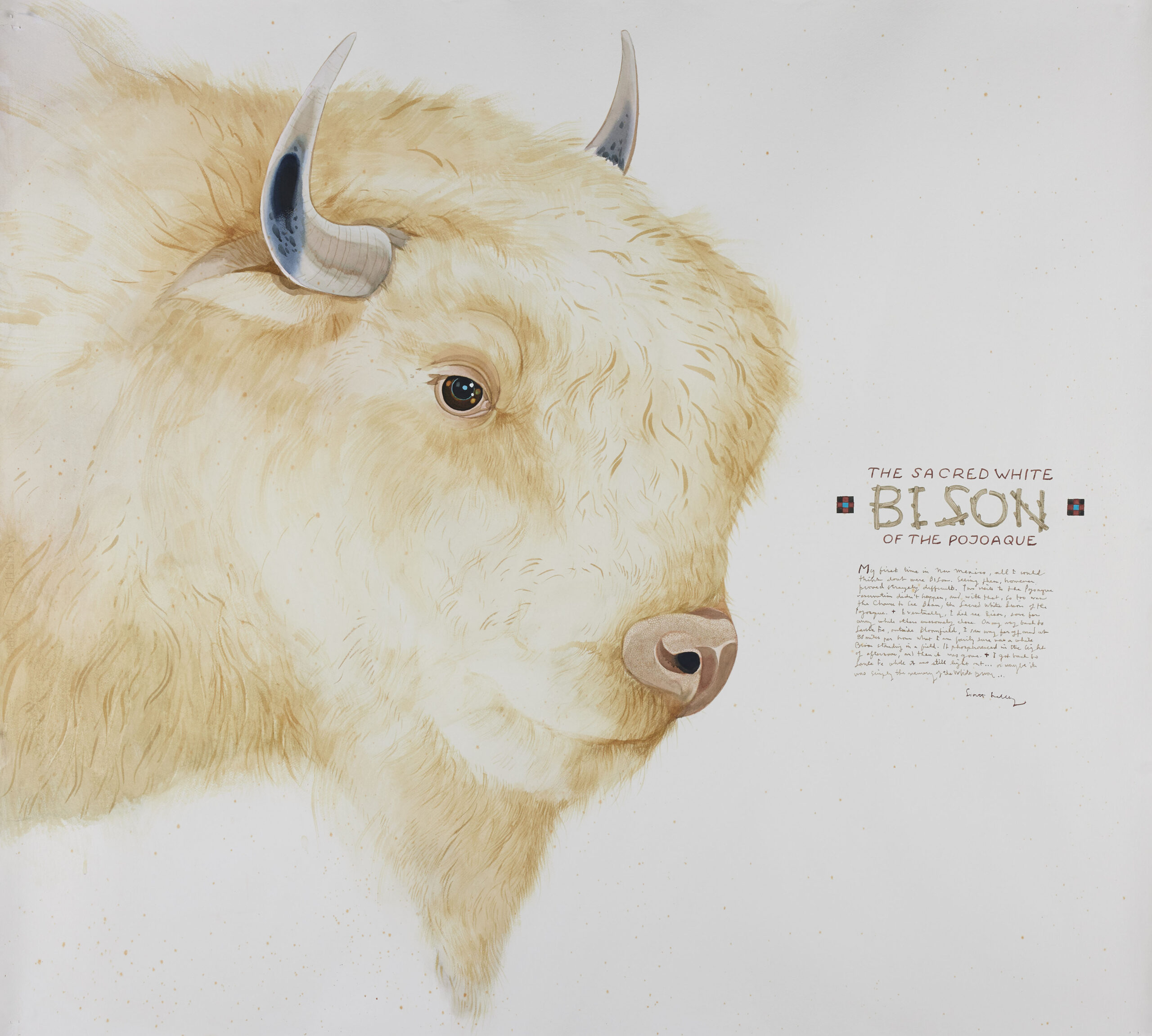 
							

									Scott Kelley									The Sacred White Bison of Pojoaque 									watercolor, gouache and graphite on paper<br />
50 x 55 inches									


							
