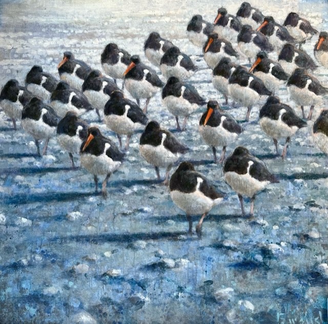 
		                					Ewoud De Groot		                																	
																											<i>Resting Oystercatchers #14,</i>  
																																																					oil on linen, 
																																								39 x 39 inches 
																								
		                				