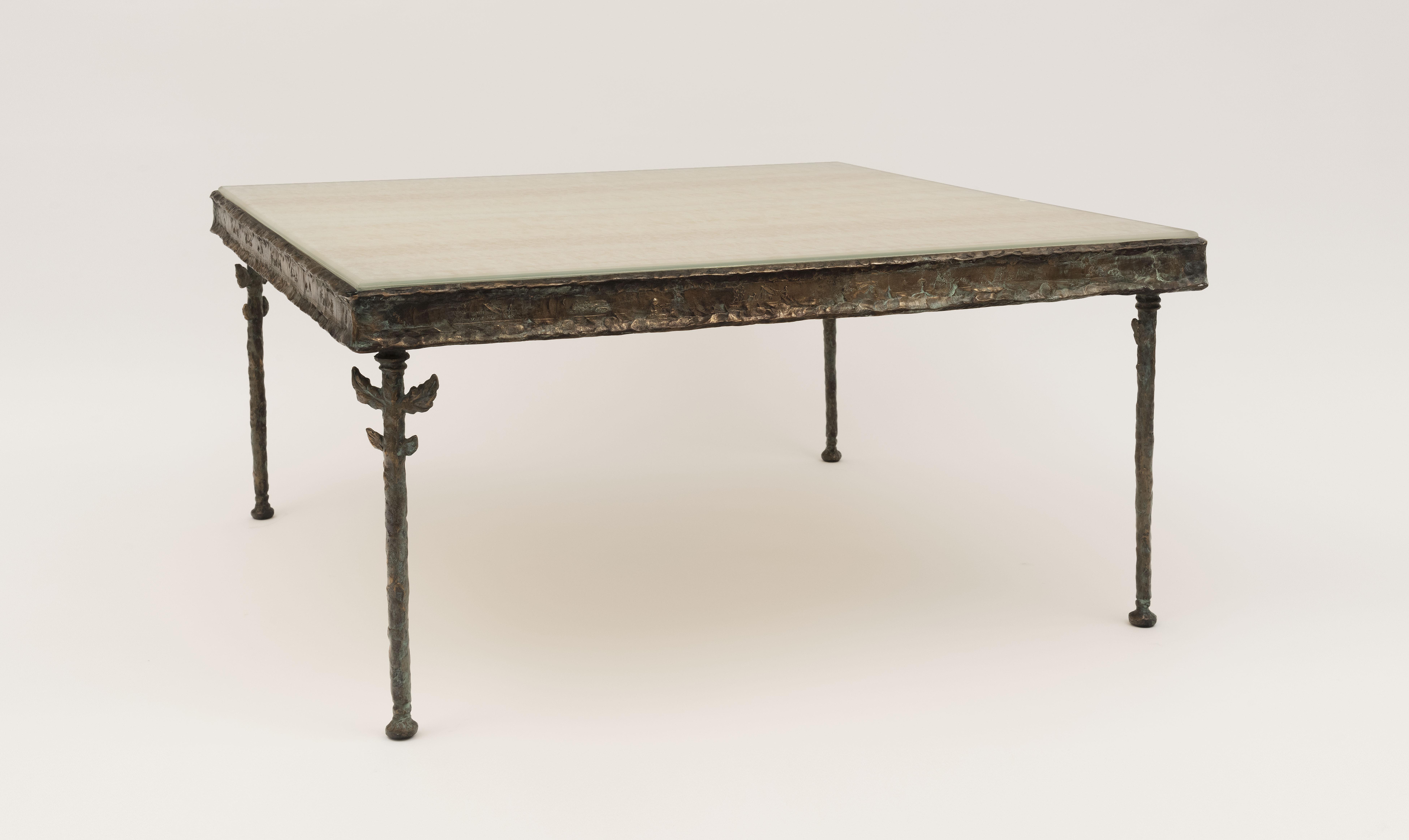 
							

									Giancarlo Biagi									La Tela di Penelope 2016									bronze table, onyx and laminated glass top, 18 1/4 x 37 1/4 x 36 1/4 inches									


							