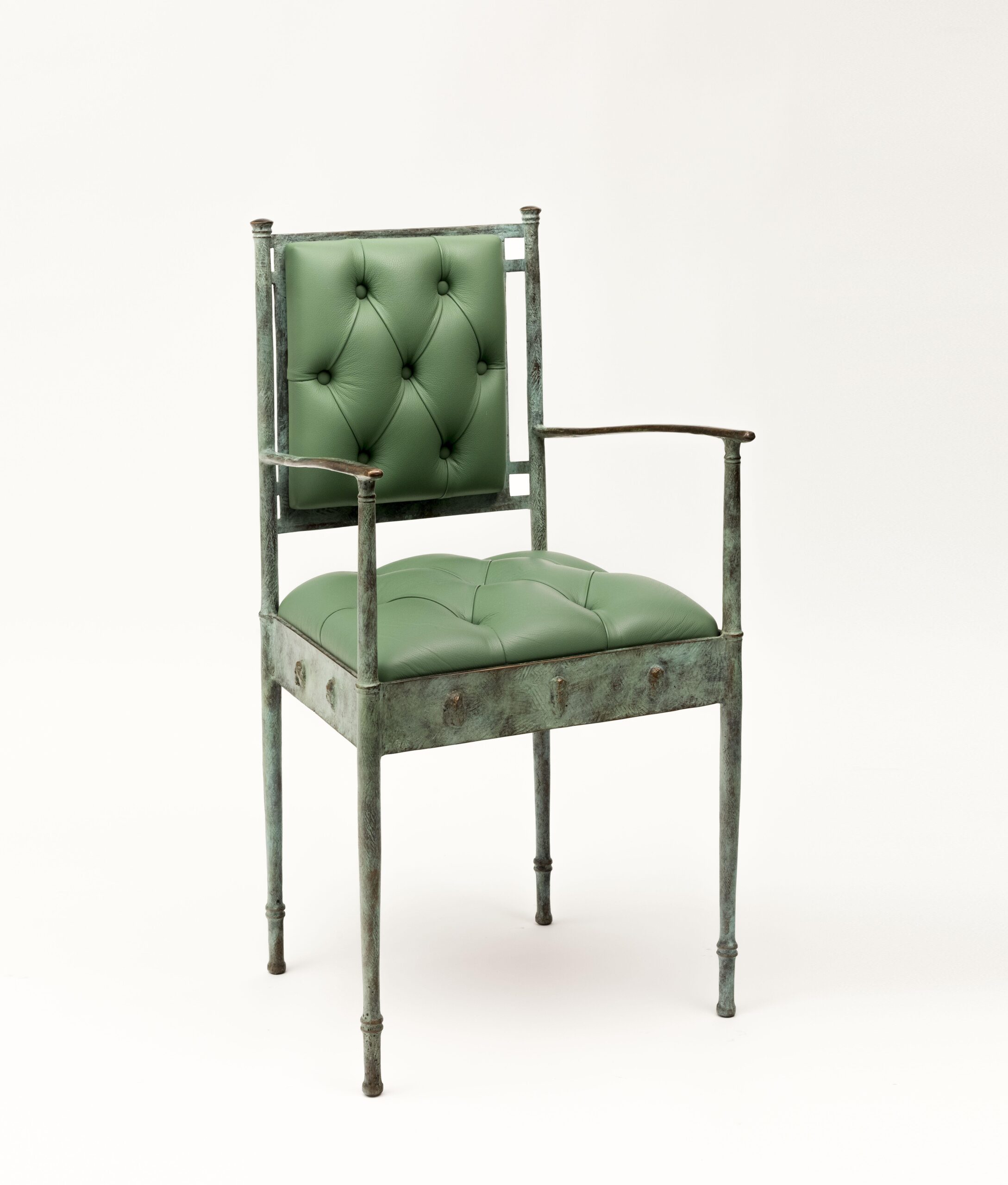 
							

									Giancarlo Biagi									Modesta (armchair) 2009									bronze and leather 36 1/2 x 17 3/4 x 15 3/4 inches									


							