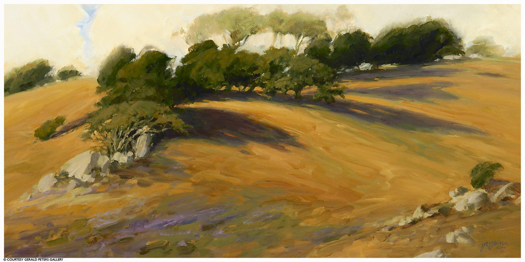 
							

									Jeri Nichols Quinn									Breezy Pepperwoods and Lupine 									oil on canvas<br />
12 x 24 inches									


							