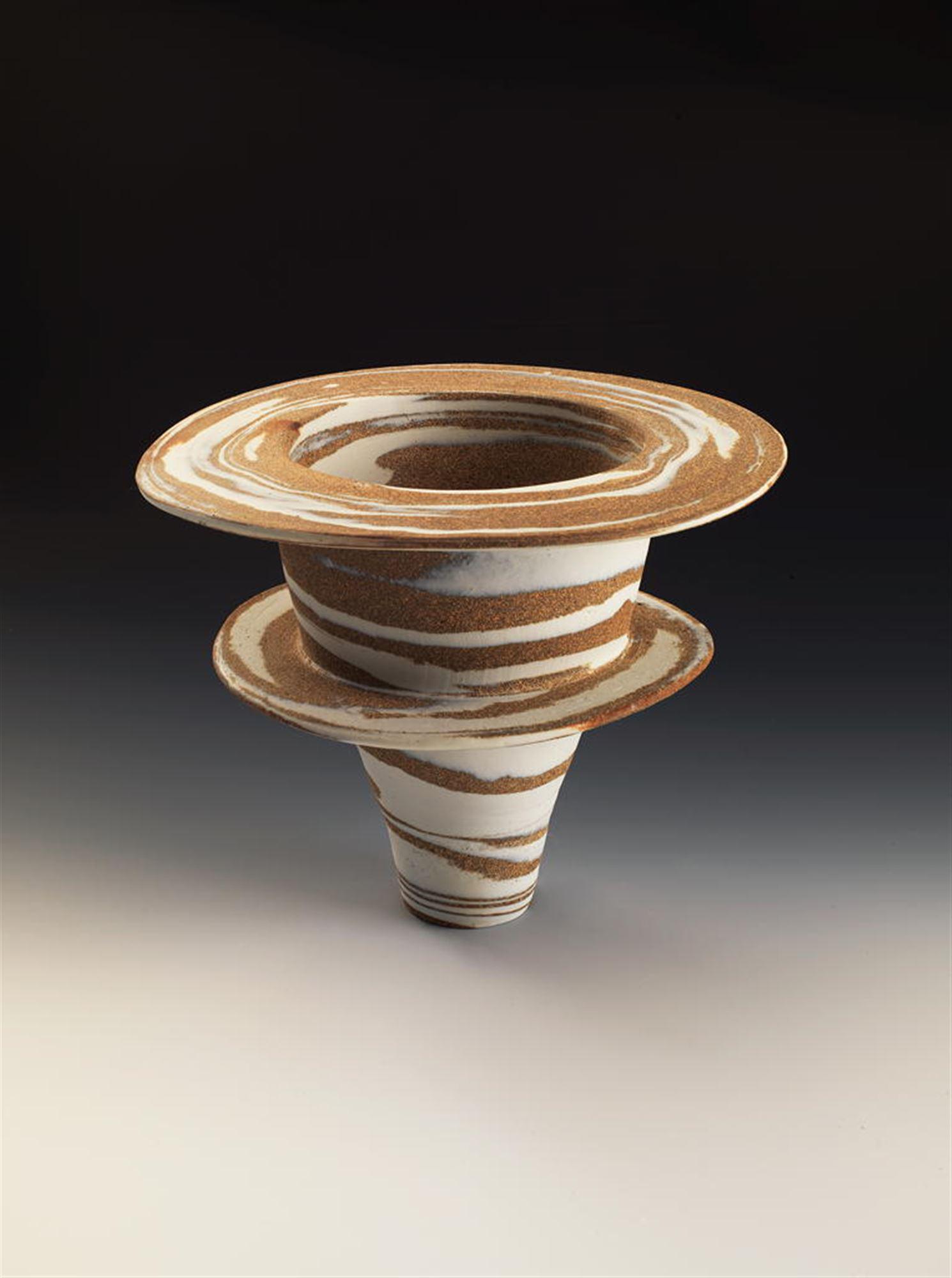 
							

									Lorraine Shemesh									Double Flange Vessel 2015									porcelain and stoneware<br />
8 3/4 x 11 x 11 inches									


							