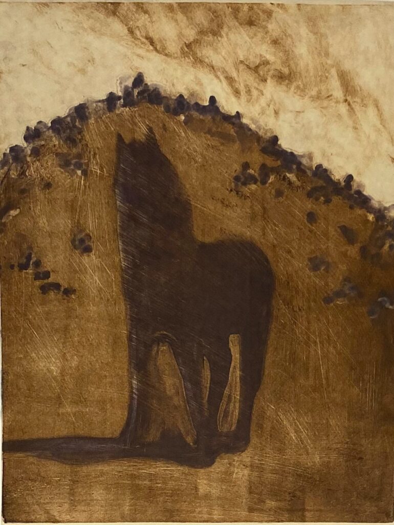 Phillip Garrett, El Dorado Variation XIV, chone colle monotype, 30 x 22 inches