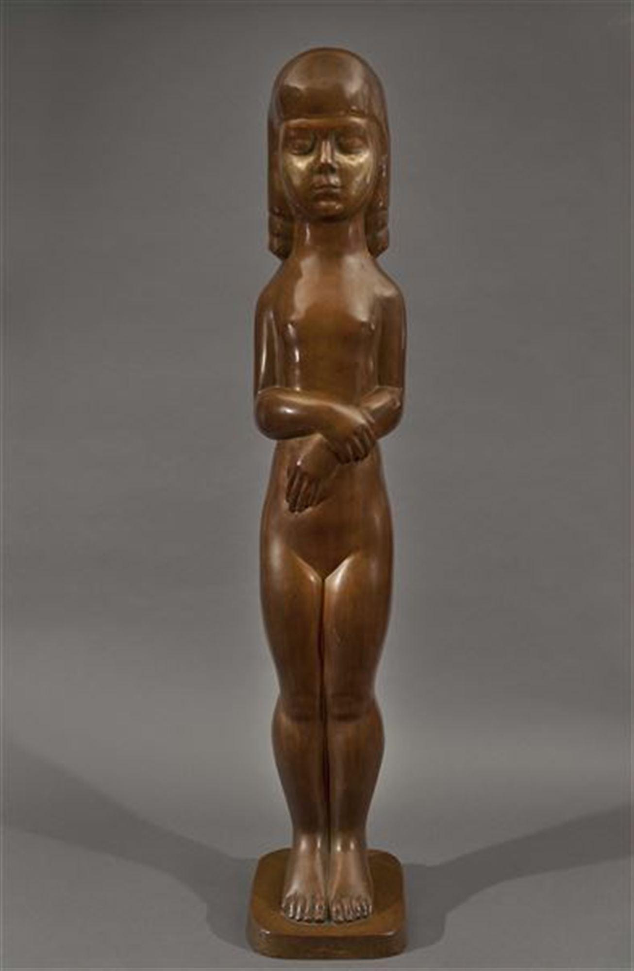 
							

									William Zorach									Innocence (A Portrait of the Artist's Daughter) 1920									bronze<br />
49 x 9 x 10 1/2 inches									


							