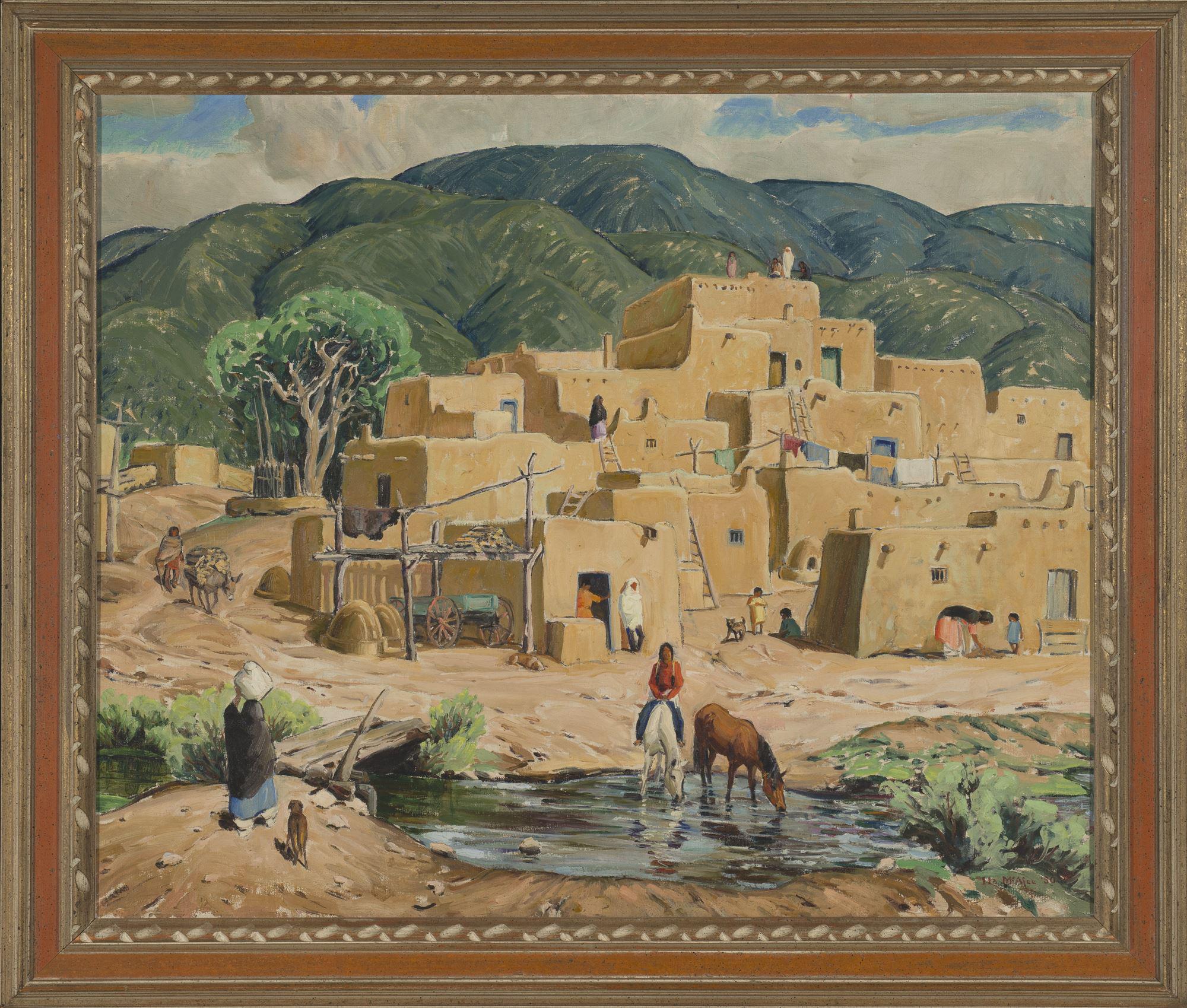 
							

									Ila McAfee									Taos Pueblo Summer Afternoon 1930									oil on canvas<br />
30 1/2 x 36 1/2 inches									


							