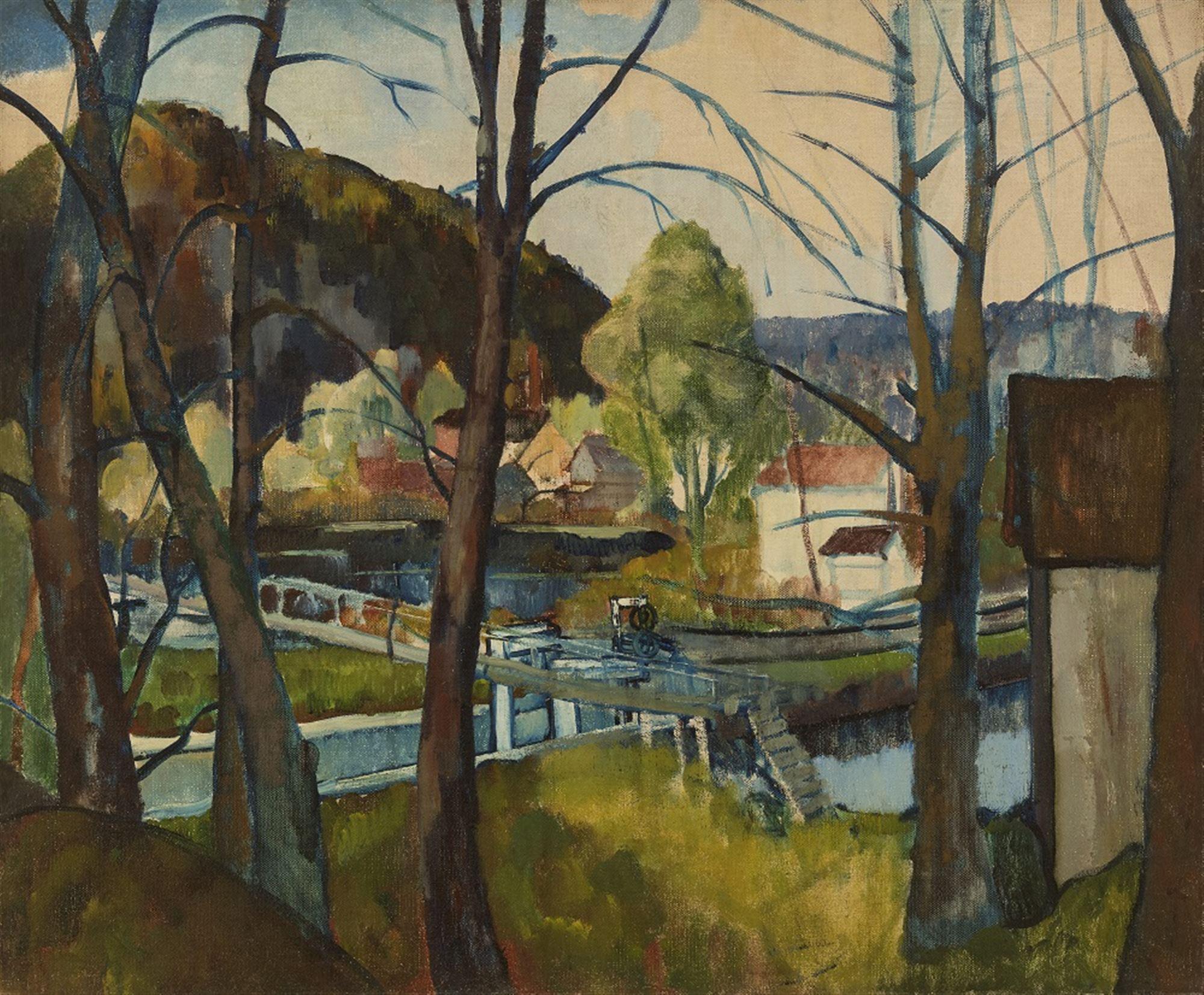 
							

									Leon Kroll									The Locks at Eddyville (Eddyville, NY) ca. 1916									oil on canvas<br />
25 x 30 inches									


							