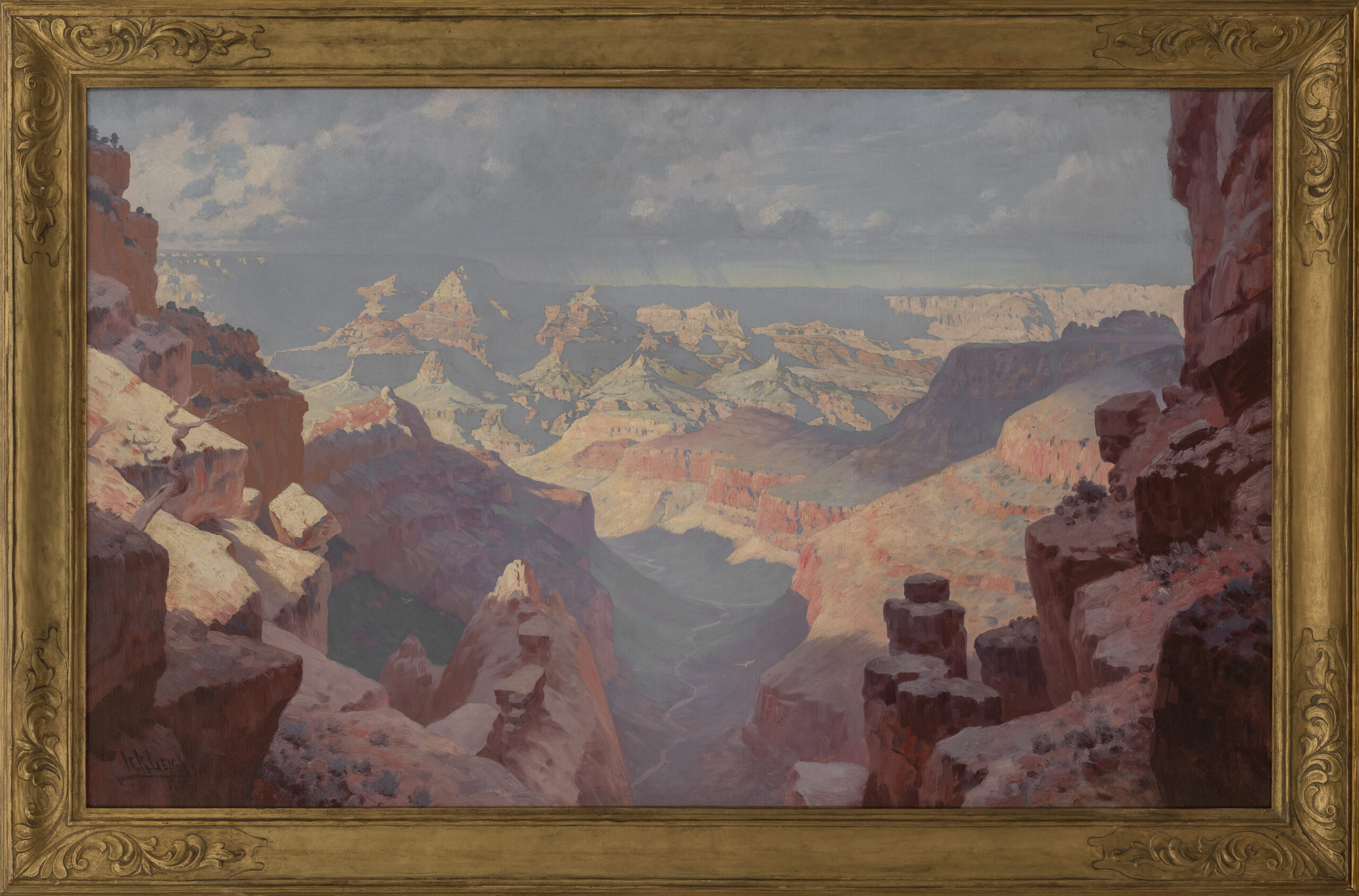 
							

									William R. Leigh									Grand Canyon 1909									oil on canvas<br />
36 3/8 x 60 1/8 inches									


							