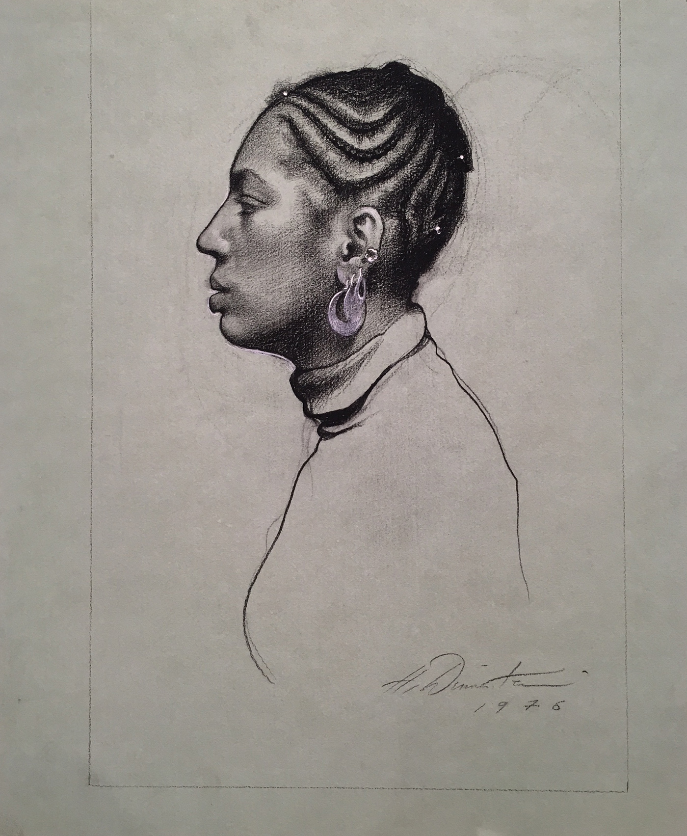 
							

									Harvey Dinnerstein									Mercedes 1976									conte crayon and watercolor<br />
11 3/4 x 8 in.<br />
18 1/4 x 14 3/4 in. (framed)<br />
									


							