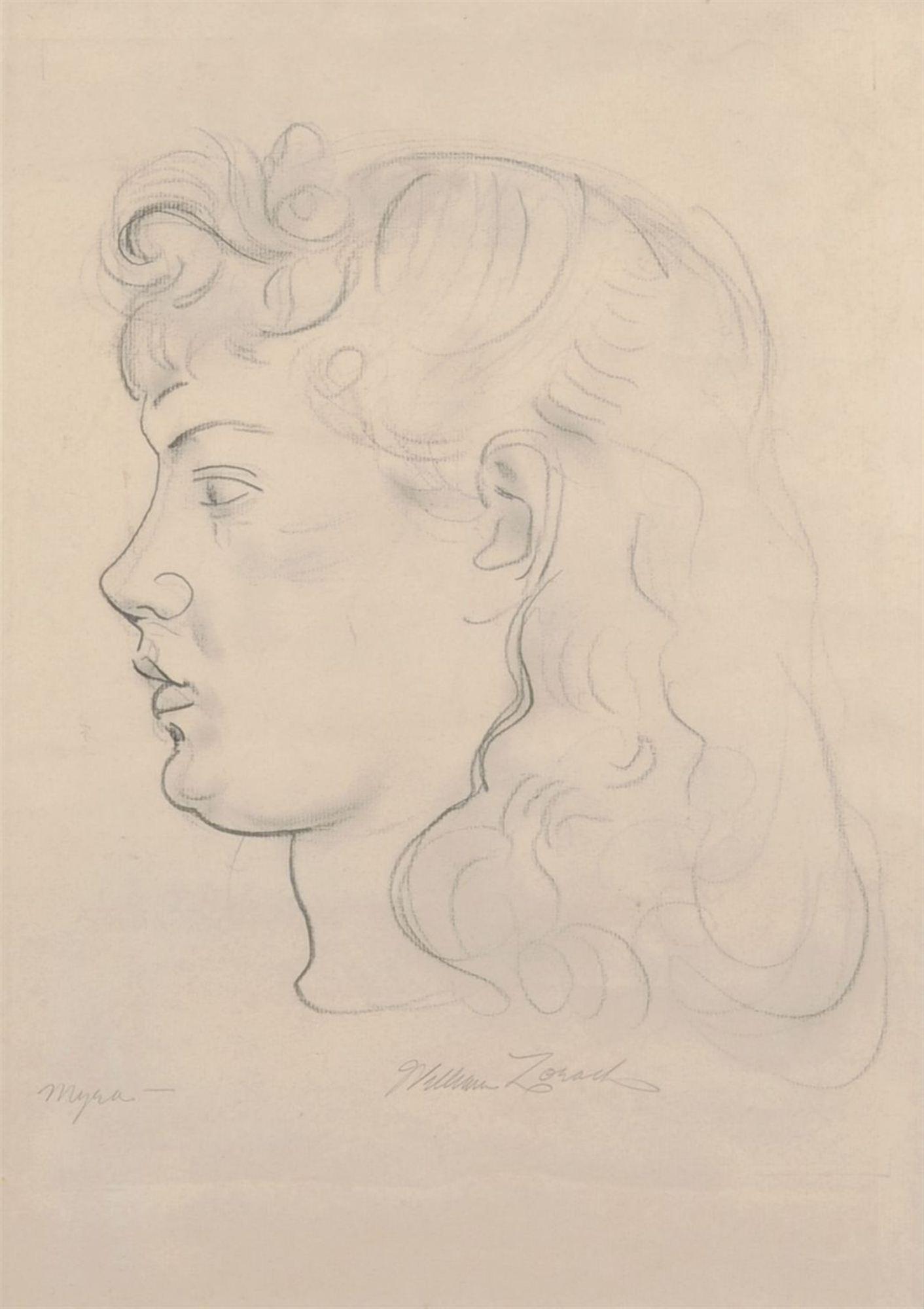 
							

									William Zorach									Head of Myra 1942									pencil on paper<br />
22 x 17 in.<br />
24 1/2 x 18 1/2 in.									


							